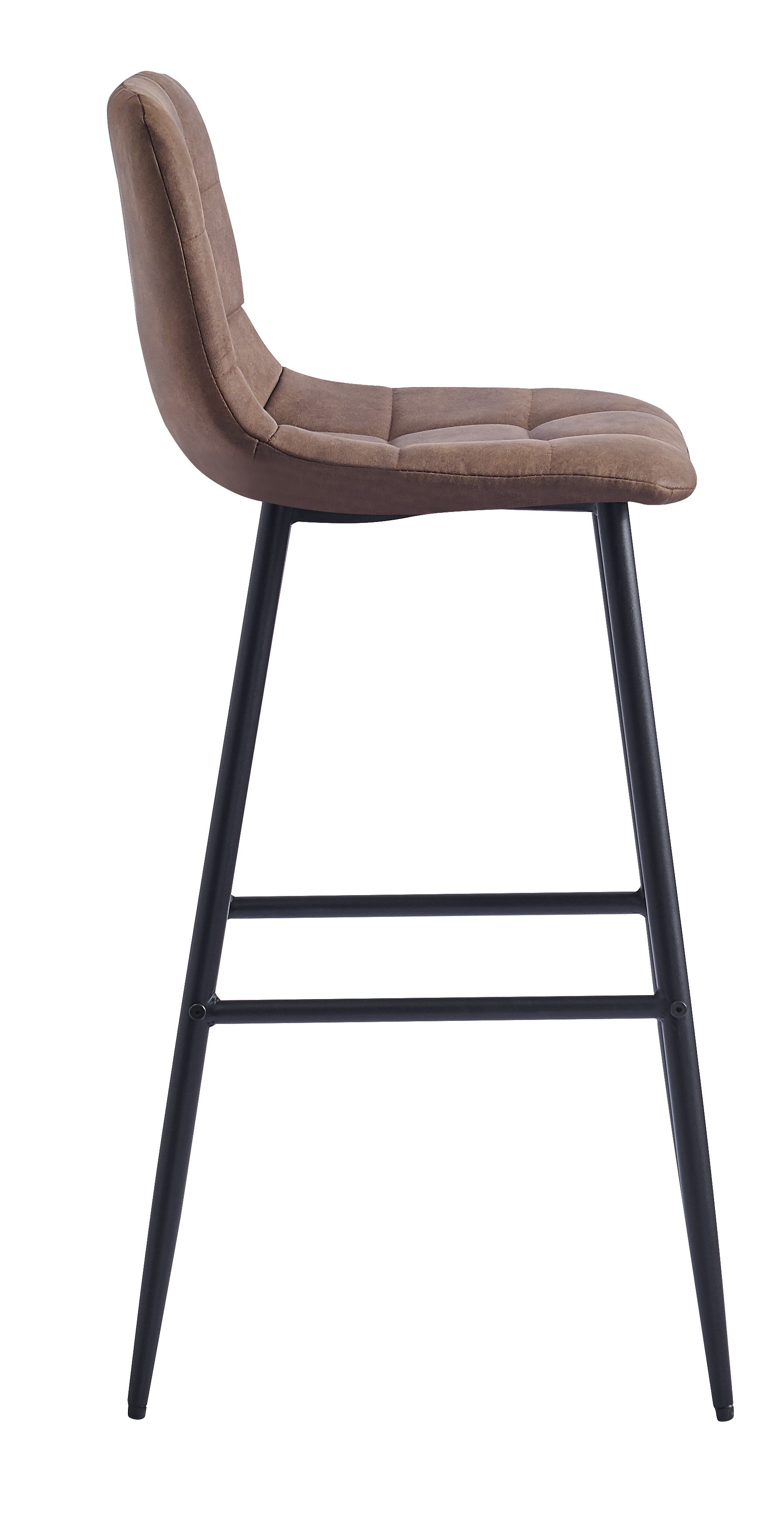 BJORN - Zestaw 2 stołków barowych z metalu i brązowej zamszowej tkaniny