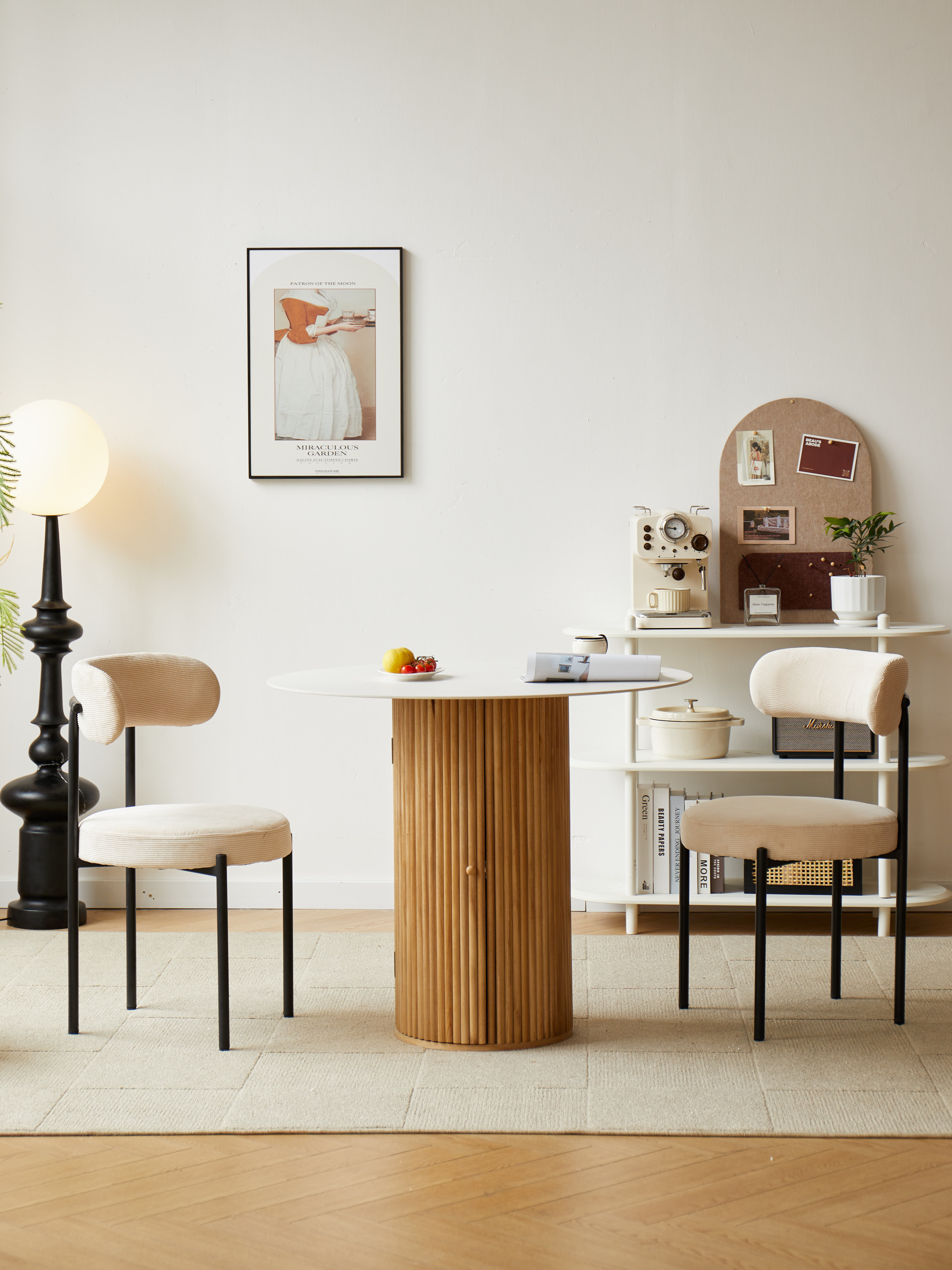 HAVANA – Okrągły stół do jadalni dla 4 osób, wykonany z litego drewna sosnowego z efektem marmuruØ 90 cm