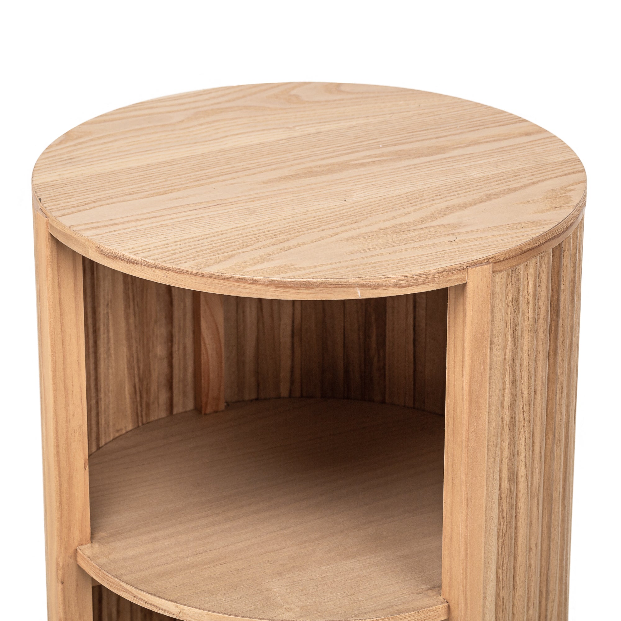 ALTA – stolik nocny z 2 schowkami z litego drewna