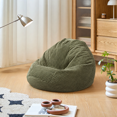 FLOBY - Pouf aus grünem Cord