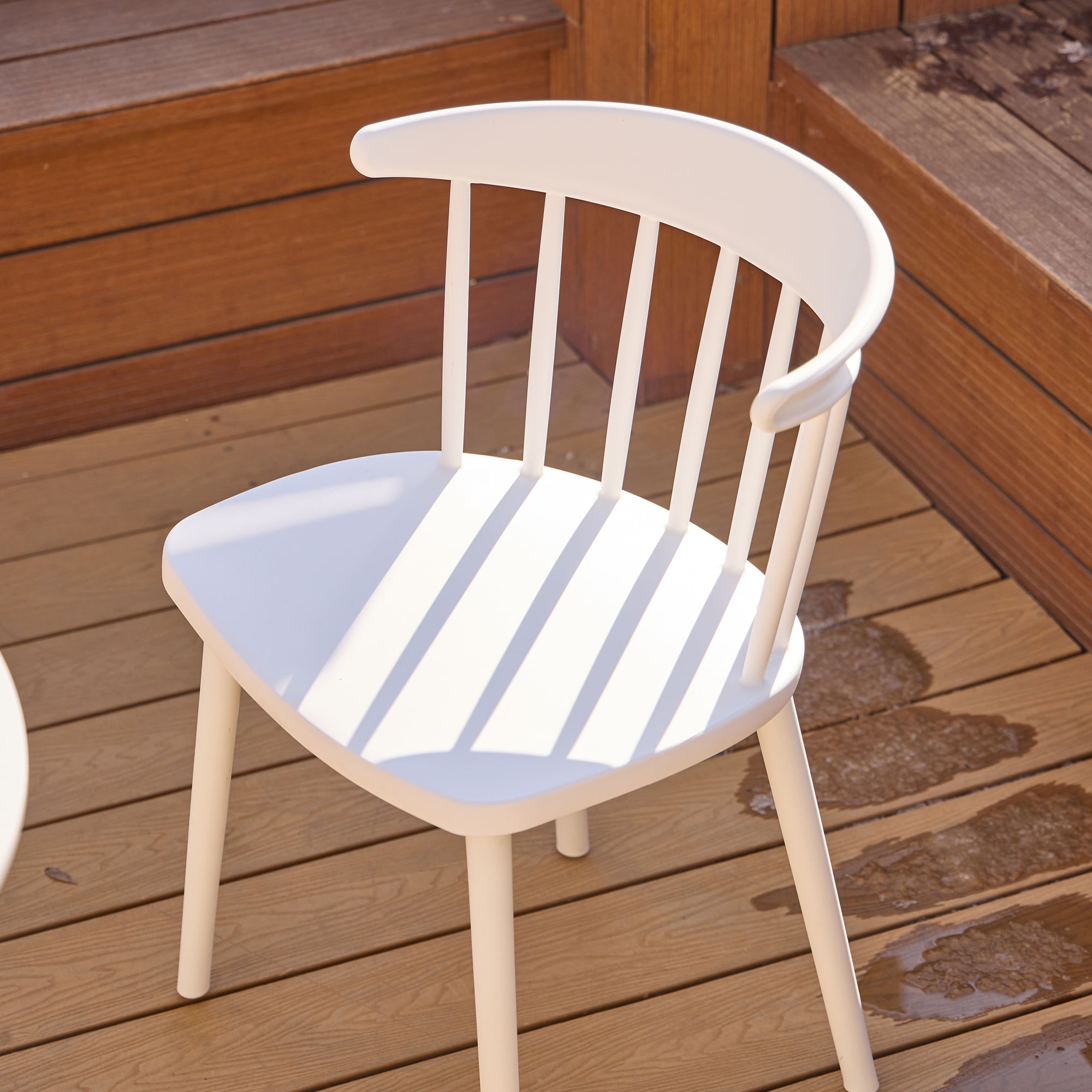 EXCHANGE - Zestaw 4 krzeseł do wnętrz i na zewnątrz, kolor biały