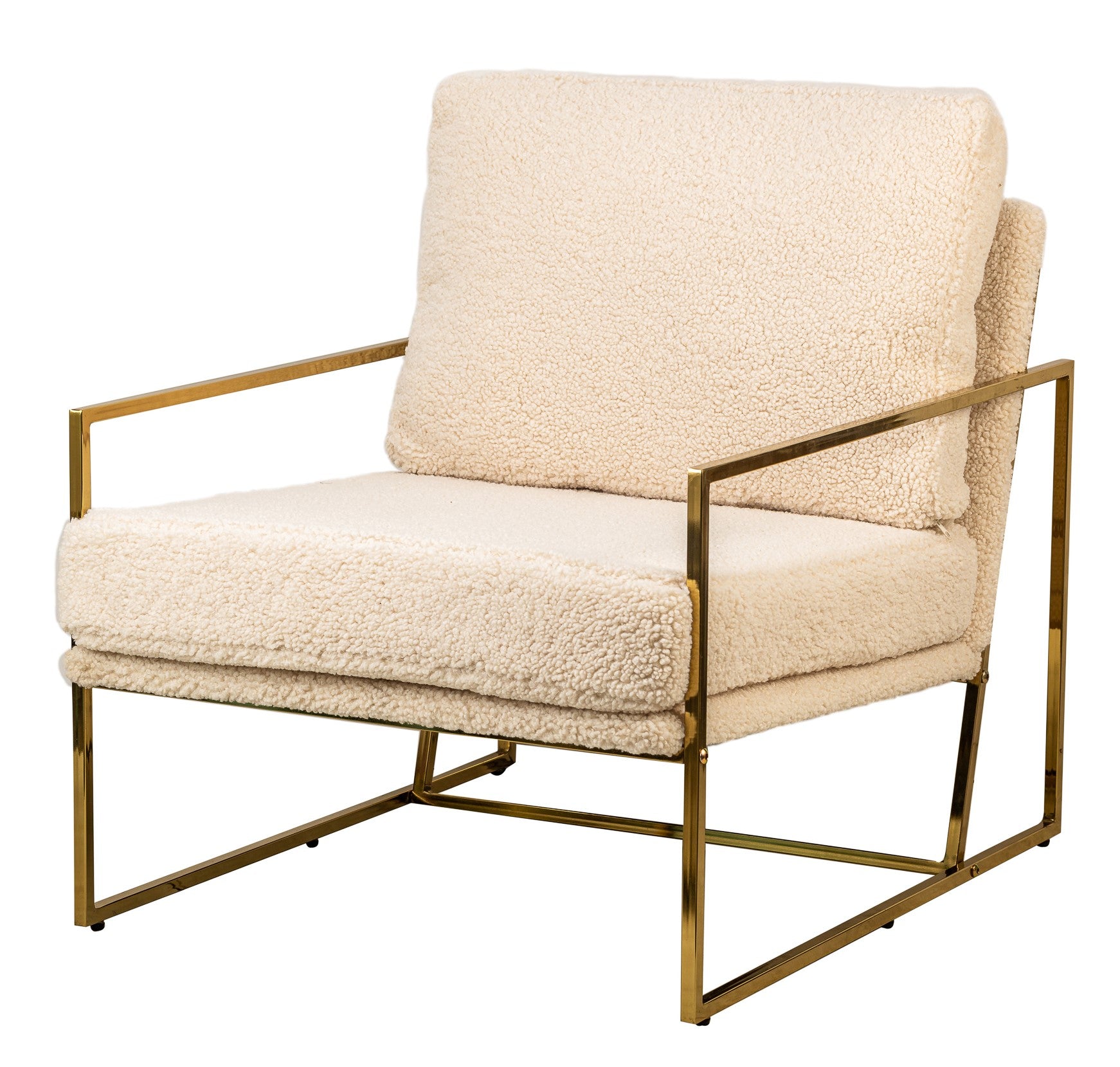 VIBORG – metalowy fotel salonowy z białymi pętelkami