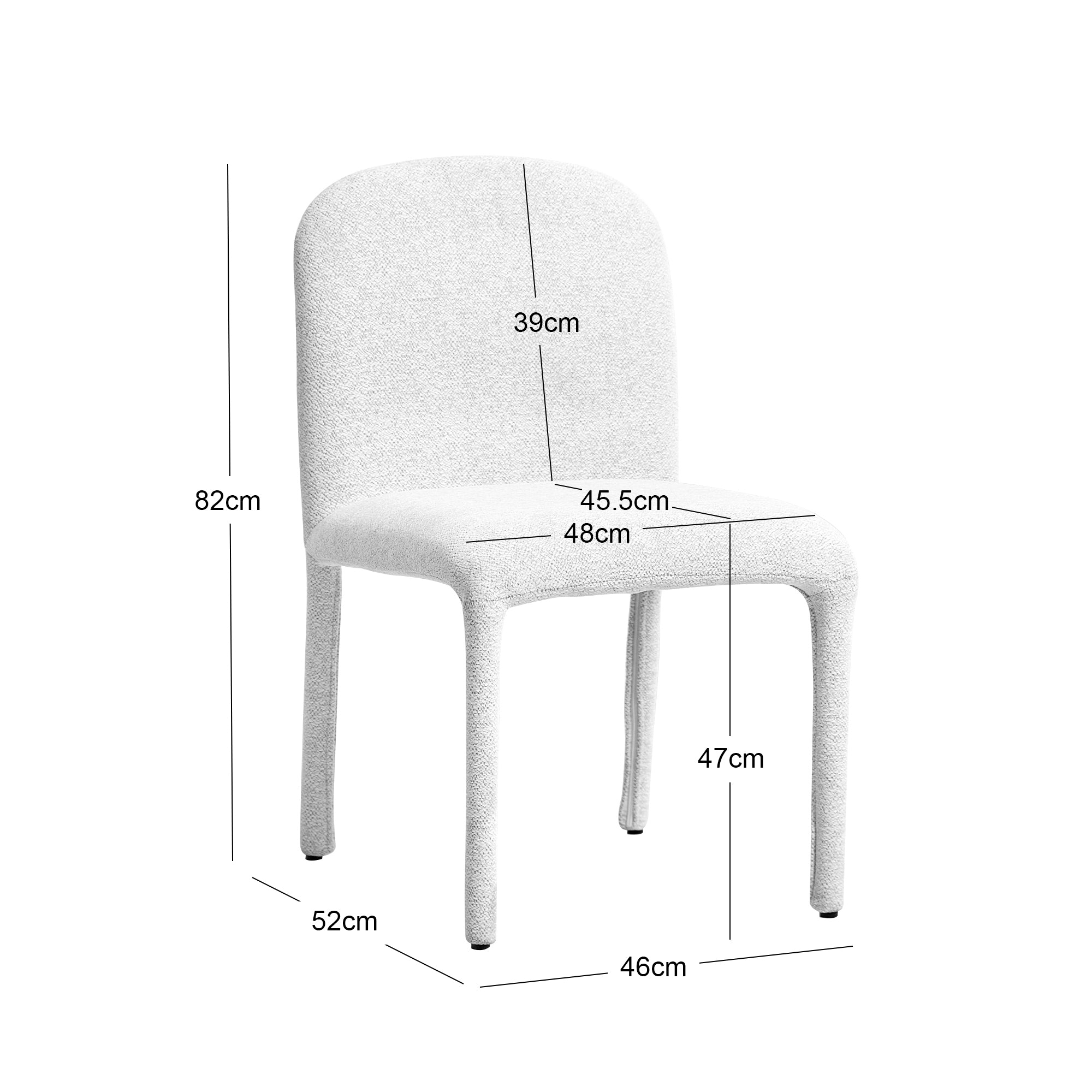 SMOLA - Lot de 2 chaises scandinaves en tissu terracotta