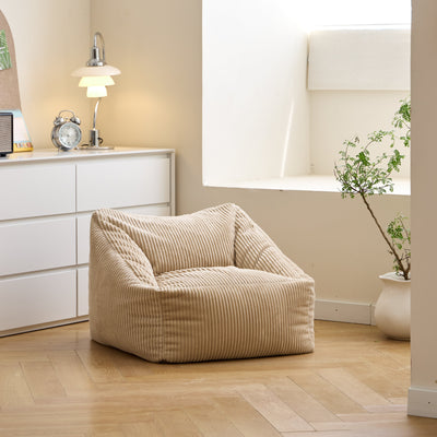 JON - Pouf aus beigem Cord