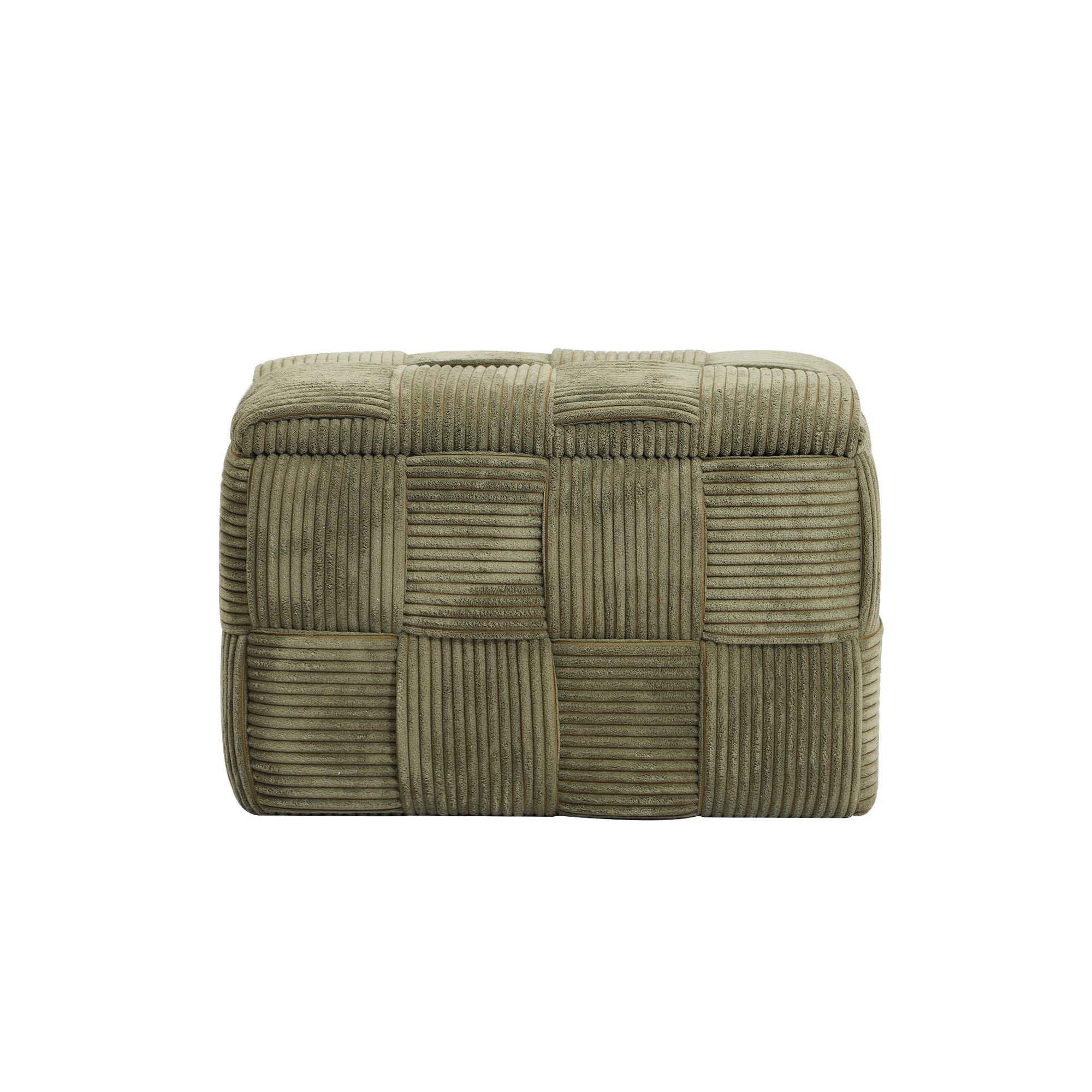 VANERN - Ławka z pojemnikiem w zielonym sztruksie