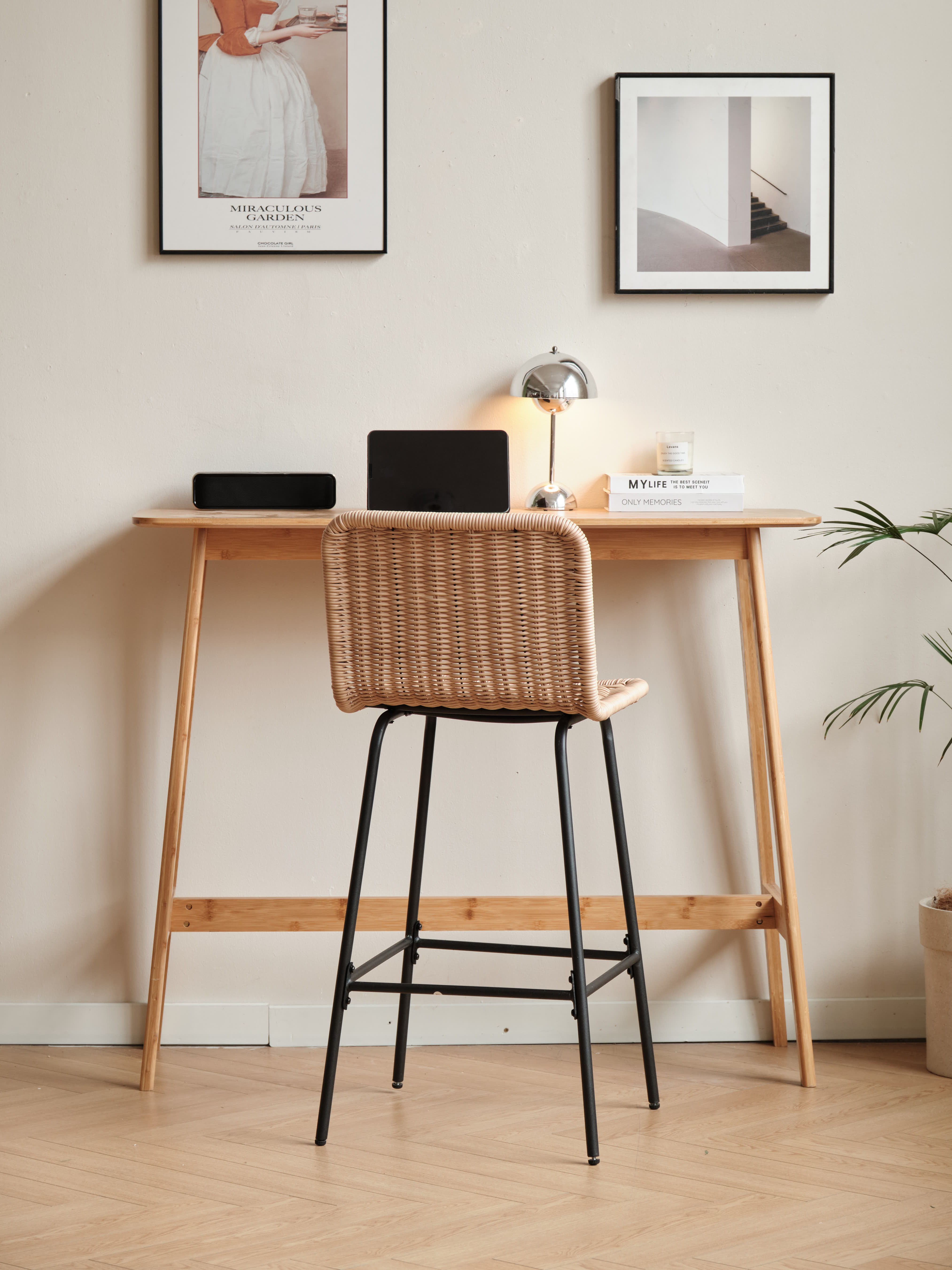 BANGKOK – Zestaw 2 stołków barowych z metalu i włókien