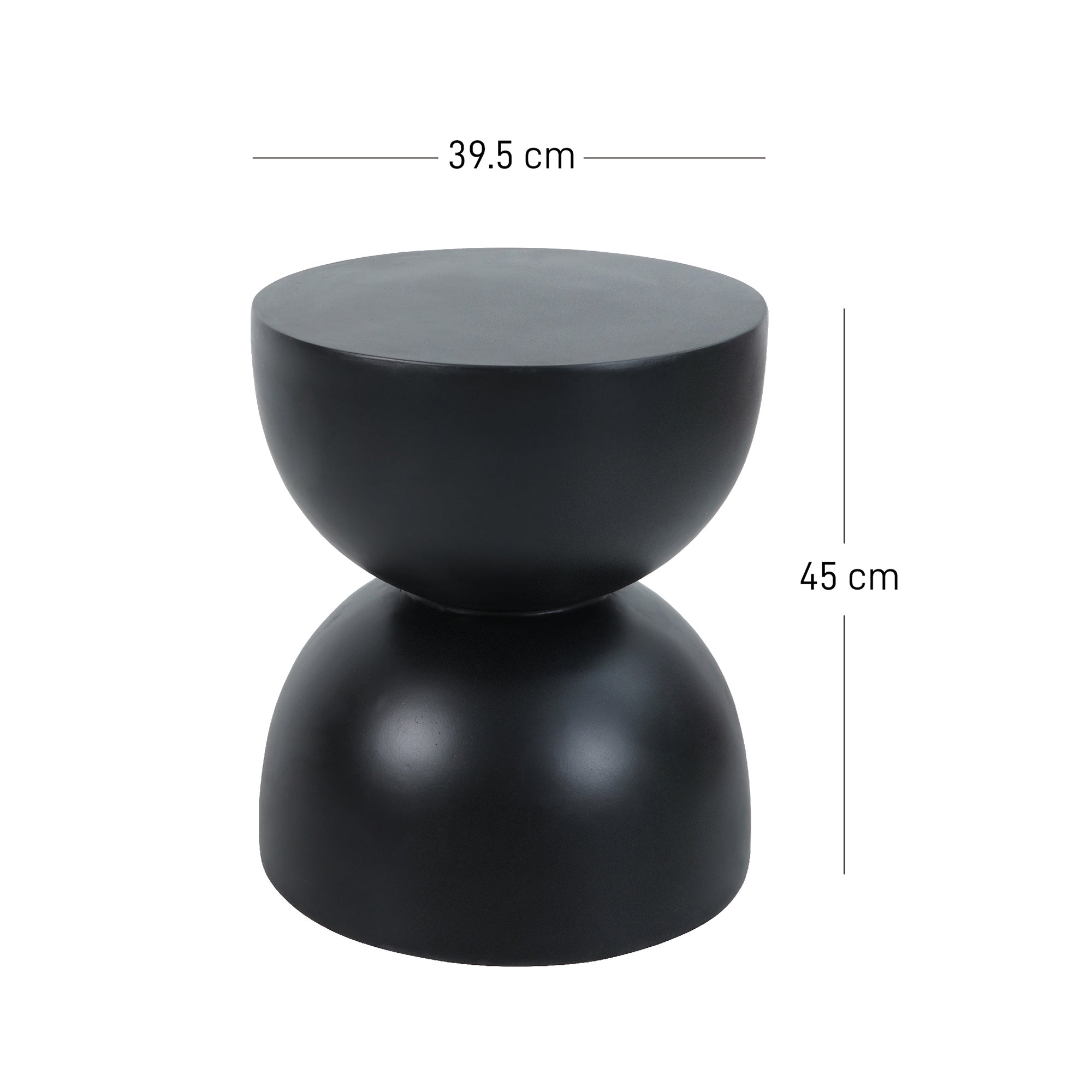 VEJEN – stolik pomocniczy do kanapy, do użytku wewnątrz i na zewnątrz, z czarnego magnezytu