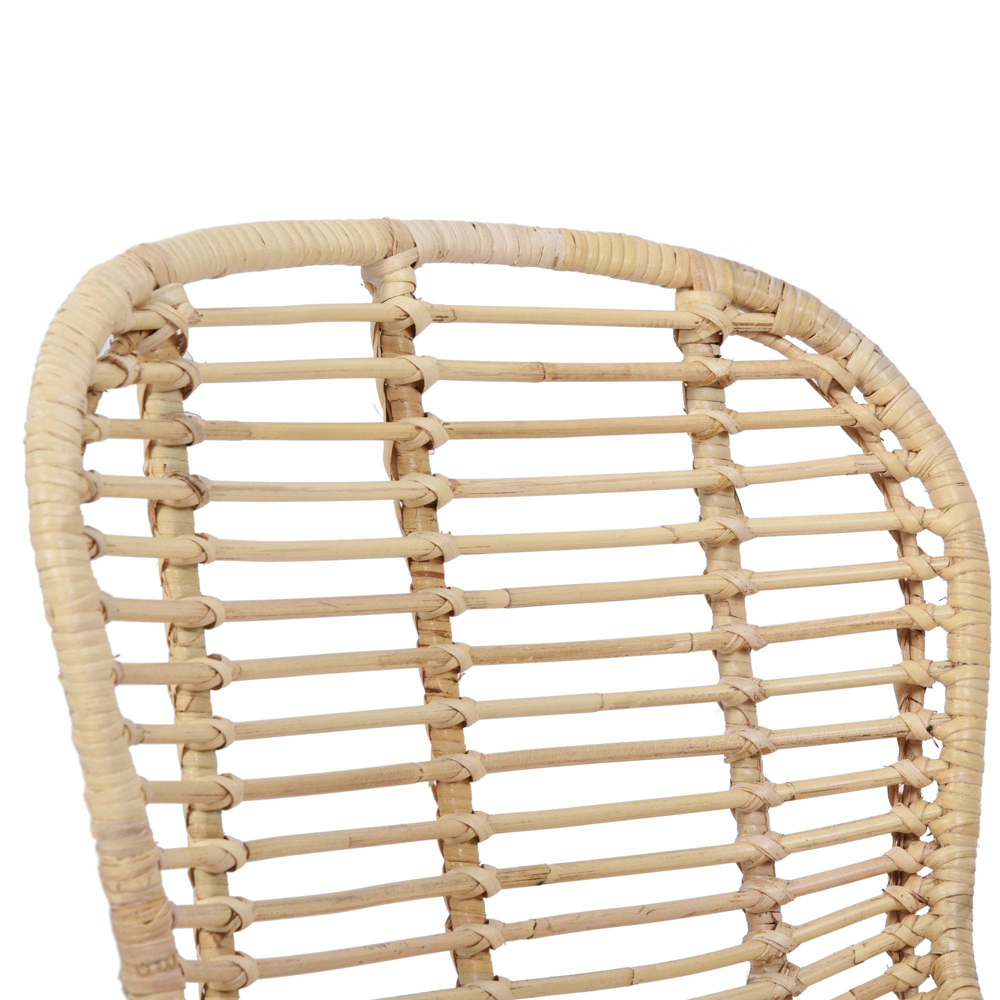 BORONG – Zestaw 2 krzeseł do jadalni w stylu boheme, wykonanych z naturalnego rattanu