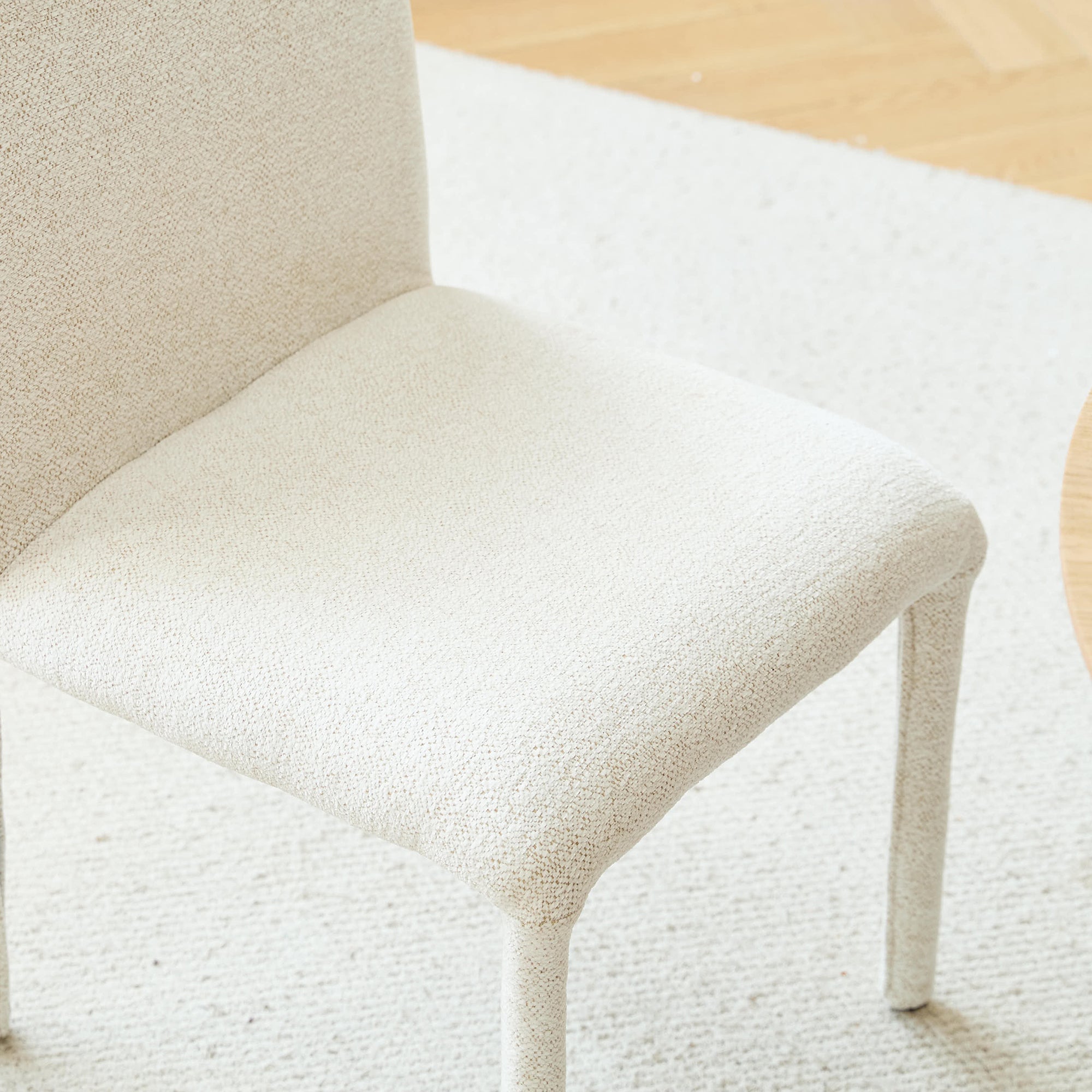 SMOLA – Zestaw 2 skandynawskich krzeseł z beżowej tkaniny