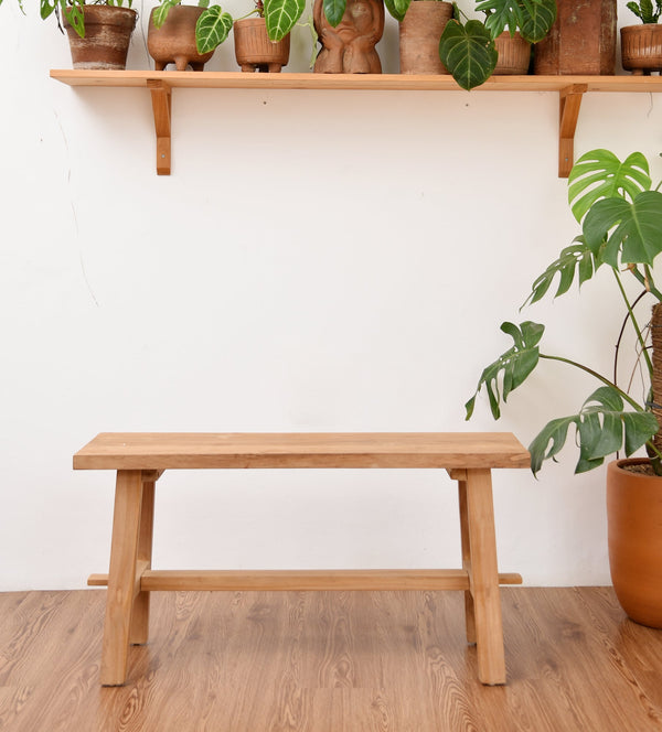 PALU - Banc entrée chambre en bois massif de teak
