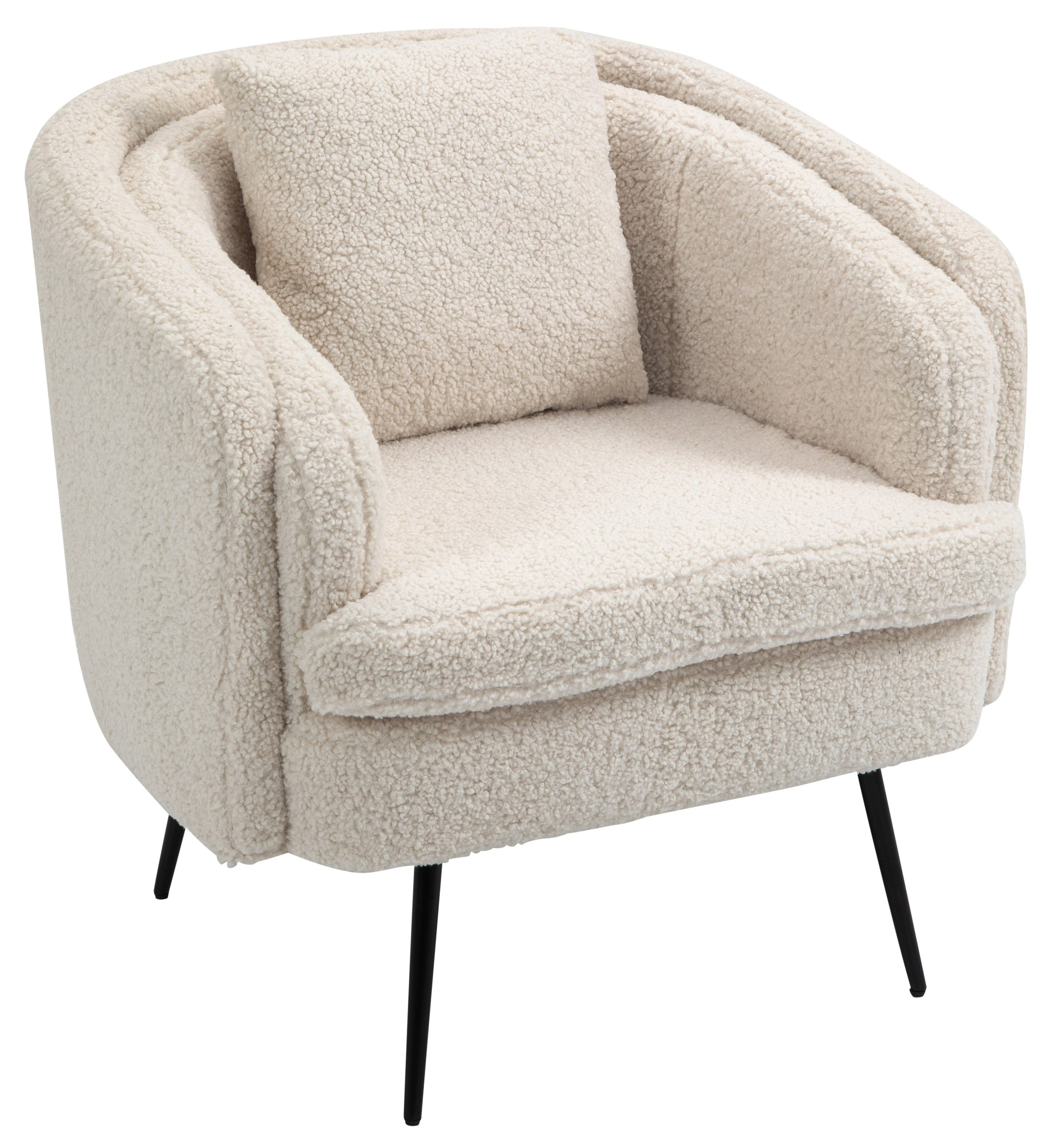 DUKE – Fotel salonowy z metalu i białymi pętelkami