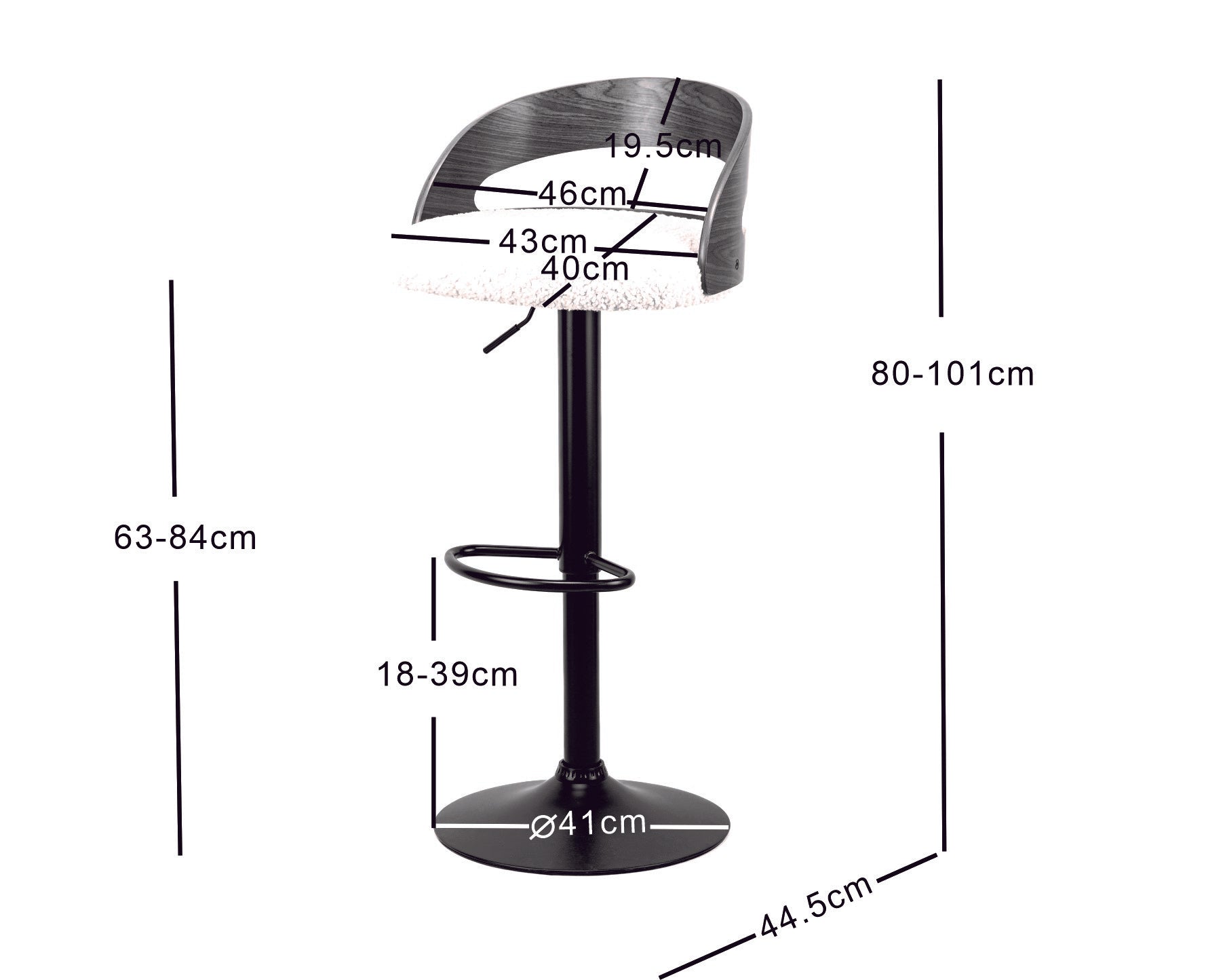 Zestaw 2 drewnianych stołków barowych z białymi pętelkami
