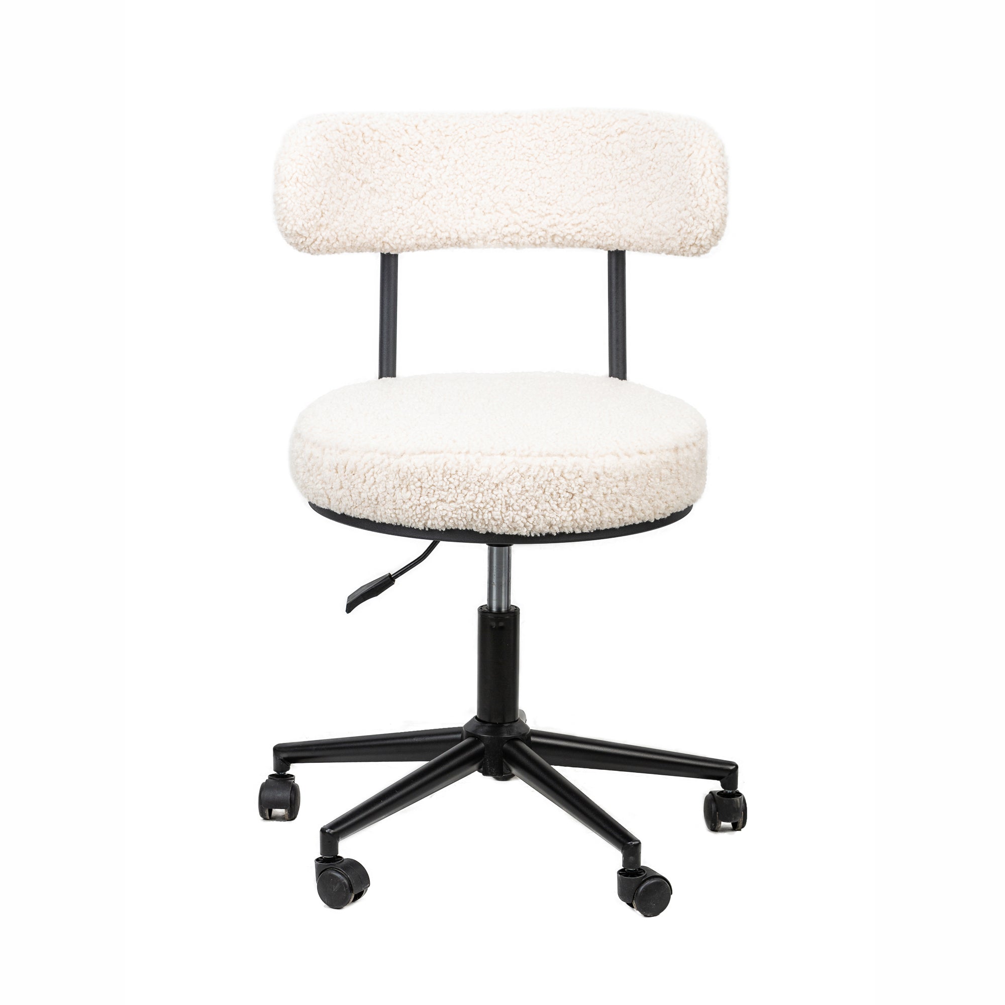 Regulowane krzesło biurowe z białymi pętelkami