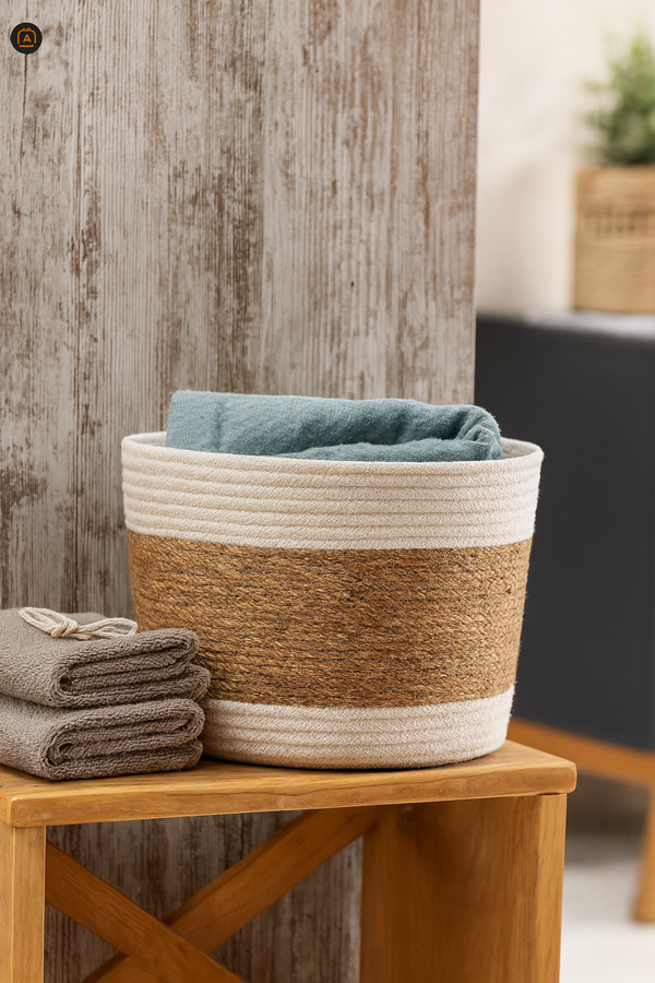GRETA - Set de 3 paniers de rangement en jute naturelle