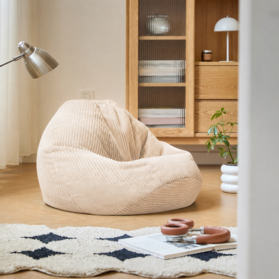 FLOBY – Pouf aus beigem Cord