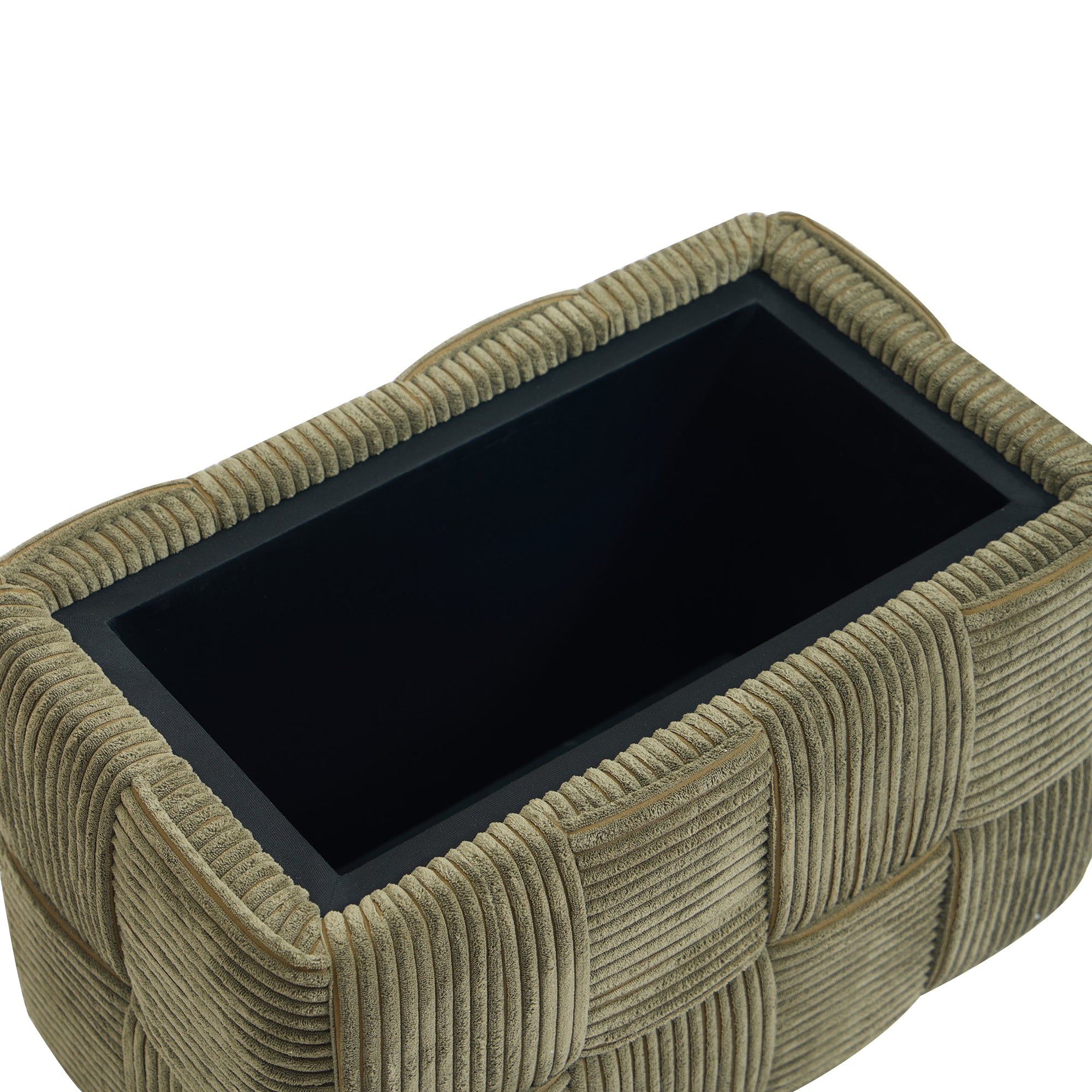 VANERN - Ławka z pojemnikiem w zielonym sztruksie