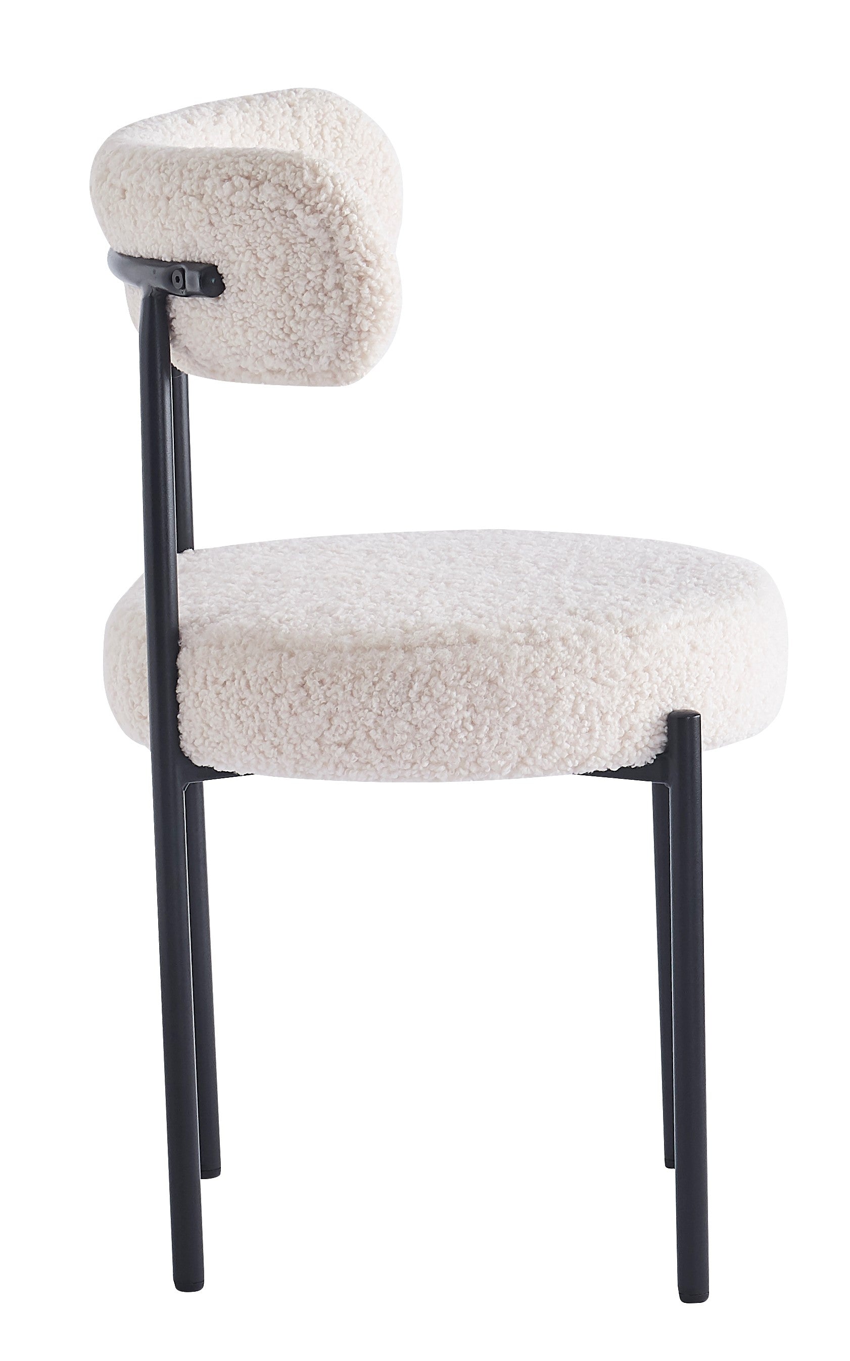 Zestaw 2 skandynawskich krzeseł z metalu i białymi pętelkami