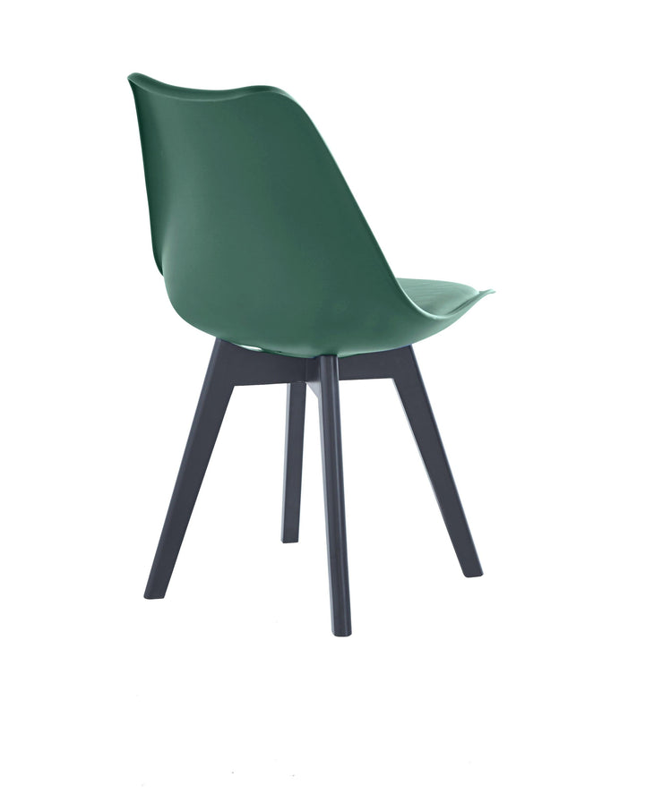 Lot de 4 chaises scandinaves en bois et polypropylène vert