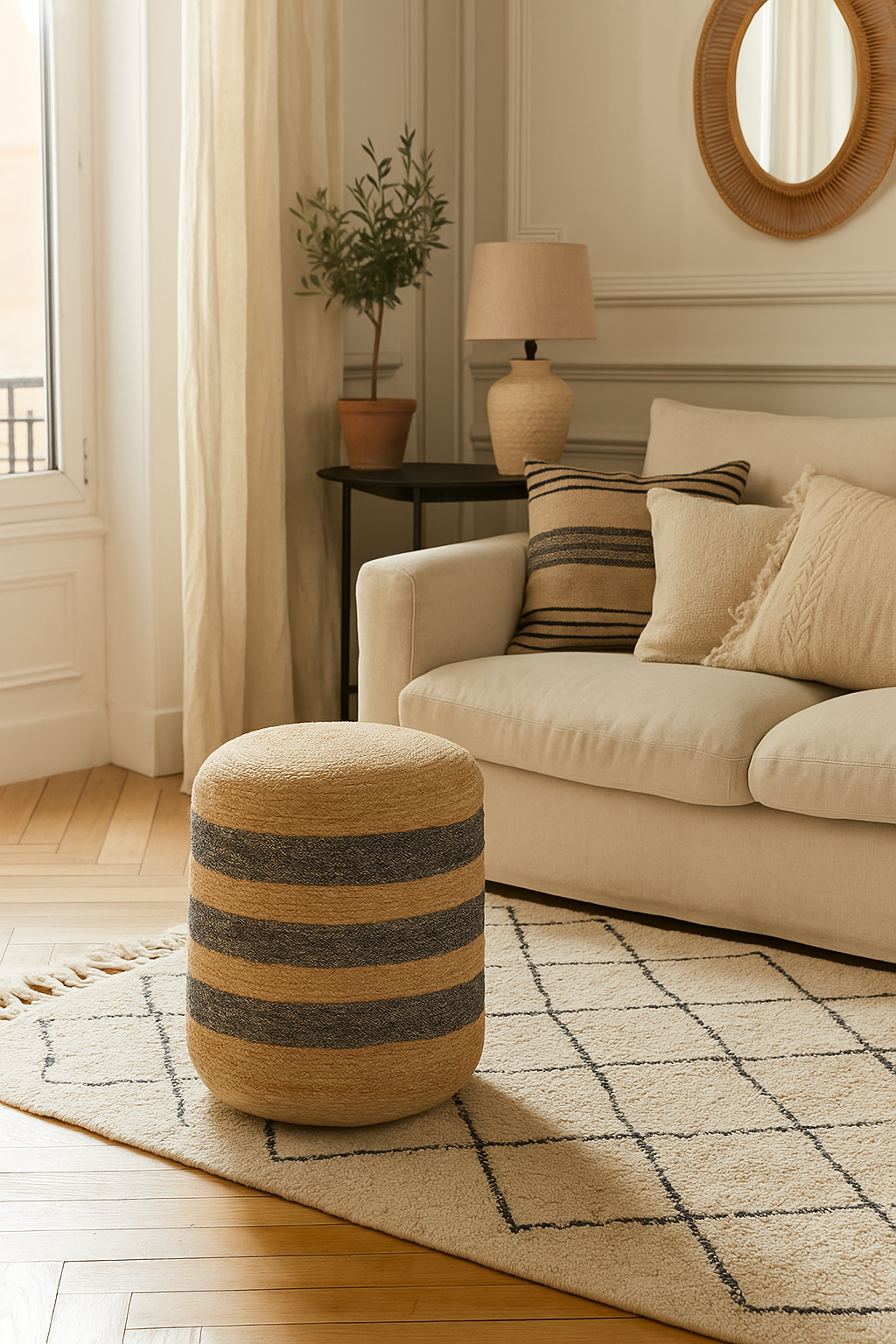 TOVE - Pufa z naturalnej juty