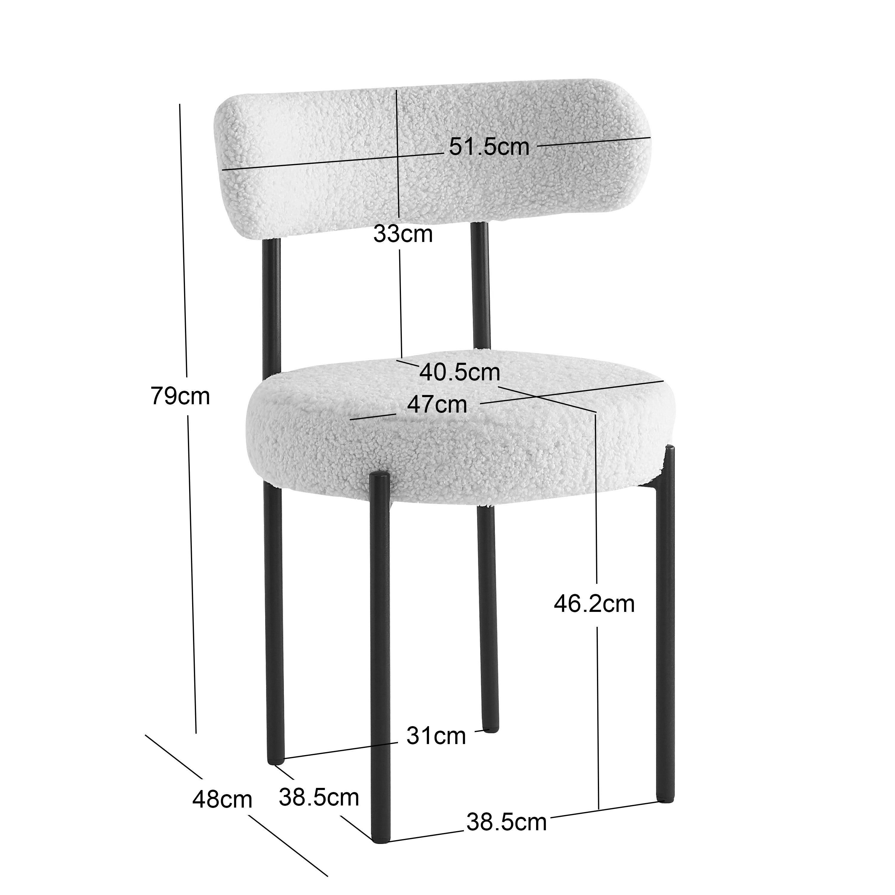 Zestaw 2 skandynawskich krzeseł z metalu i białymi pętelkami