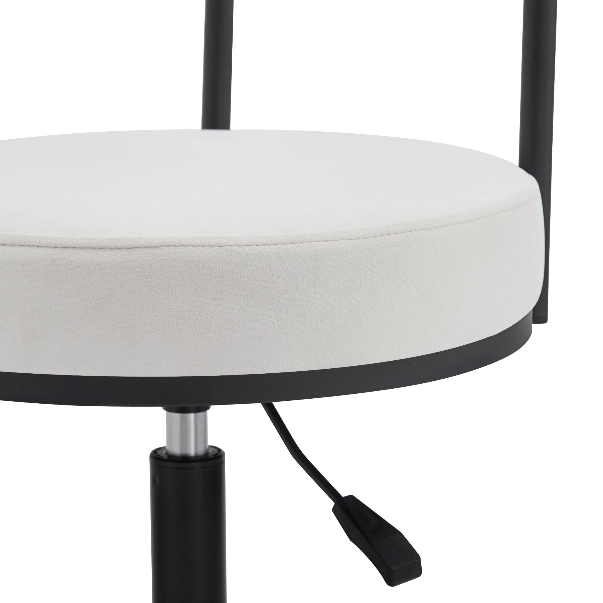 Regulowane krzesło biurowe z beżowego aksamitu