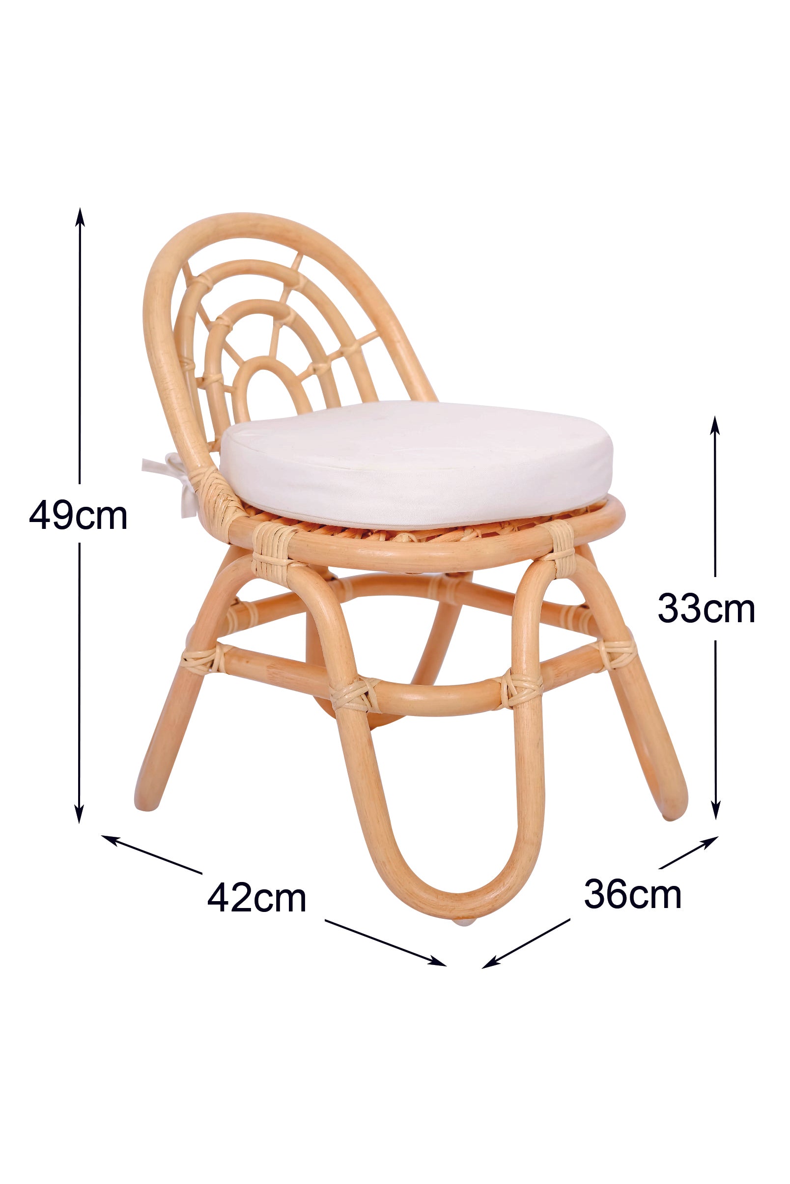 PULAU - Zestaw 2 krzeseł dla dzieci z naturalnego rattanu