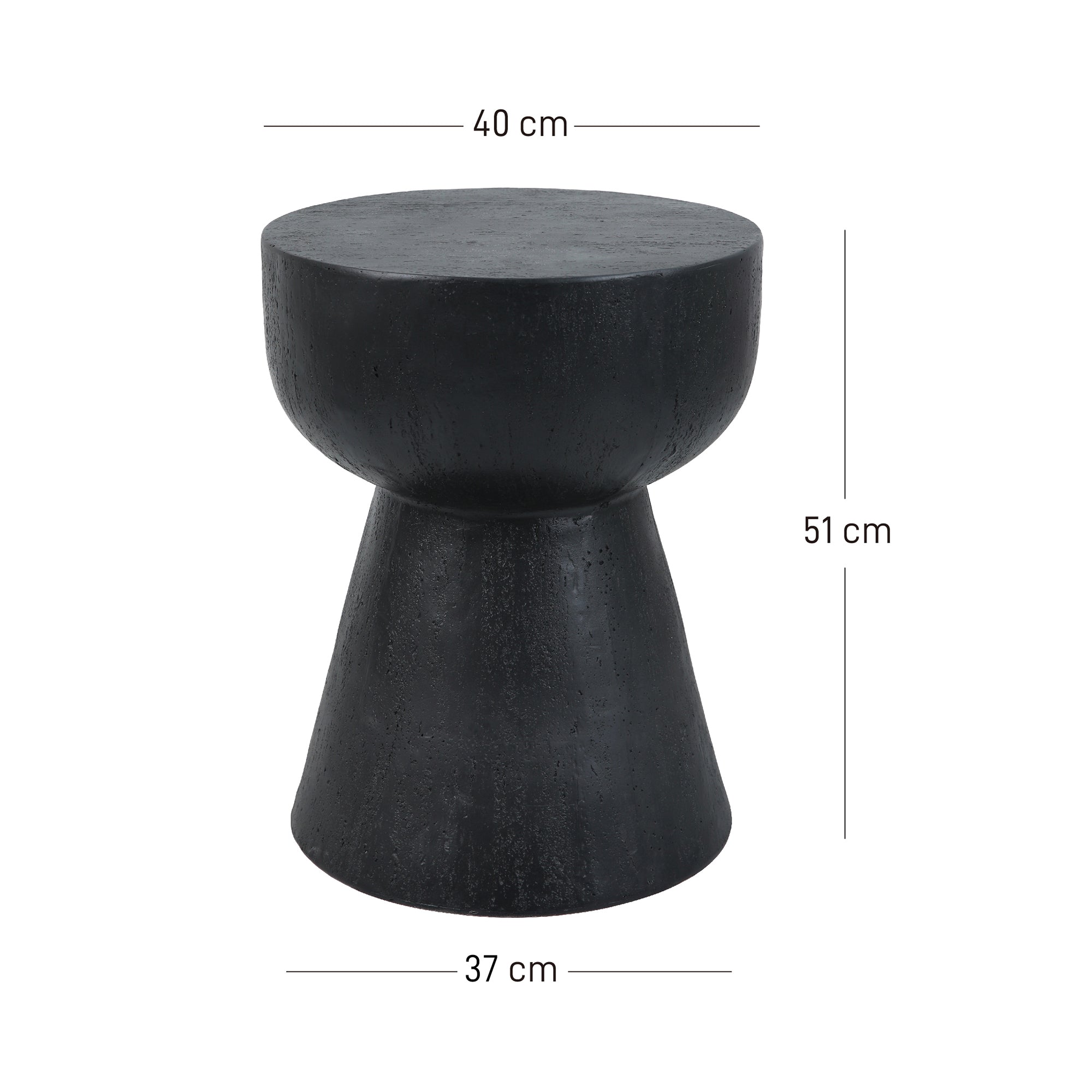 SORSELE – stolik pomocniczy do kanapy, do użytku wewnątrz i na zewnątrz, z czarnego magnezytu