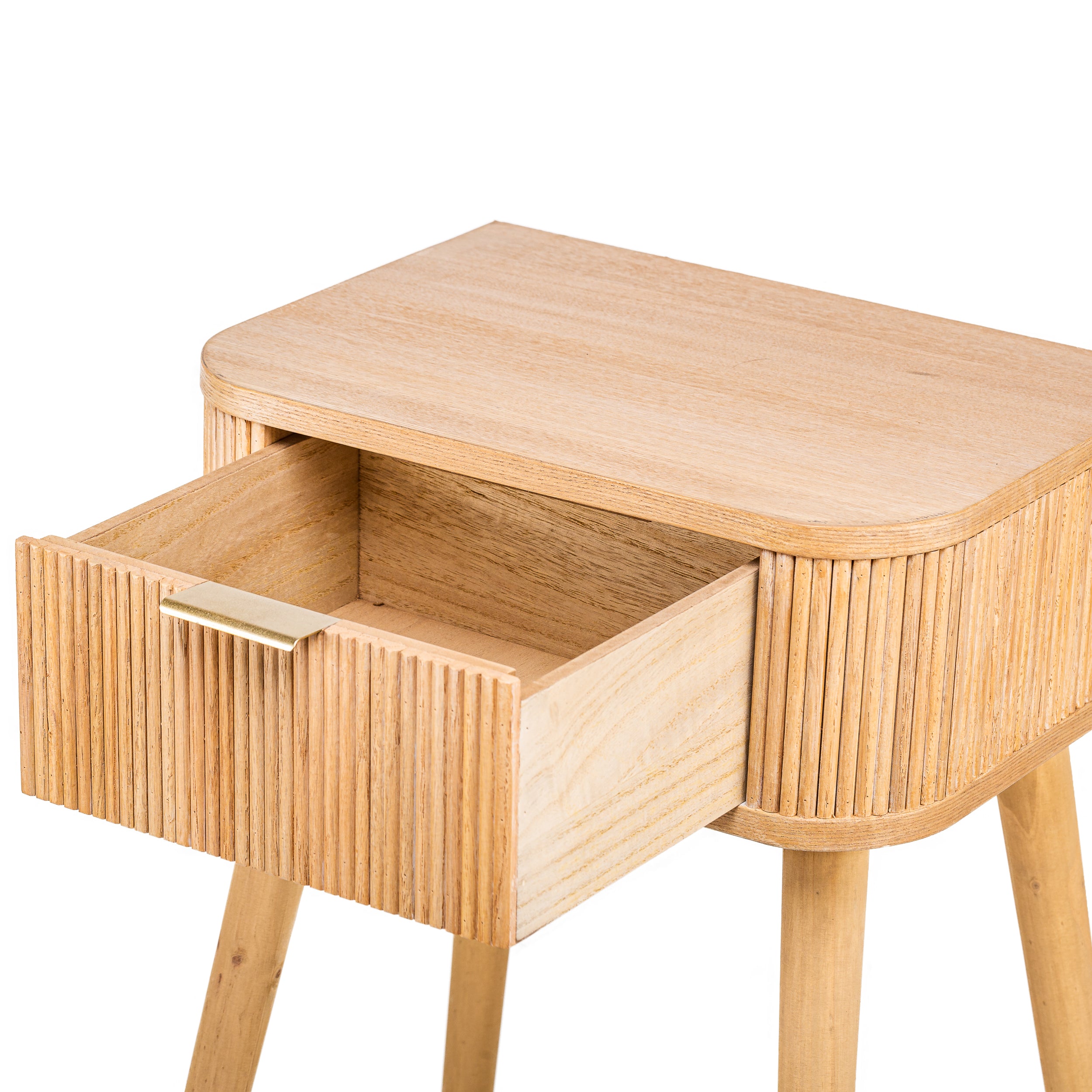 Szafka nocna z 1 szufladą z naturalnego drewna