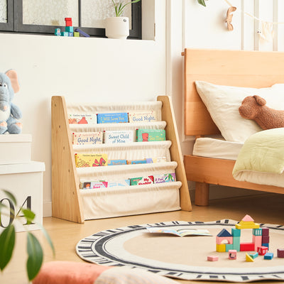 BILLUND - Kinder boekenrek van hout en stof