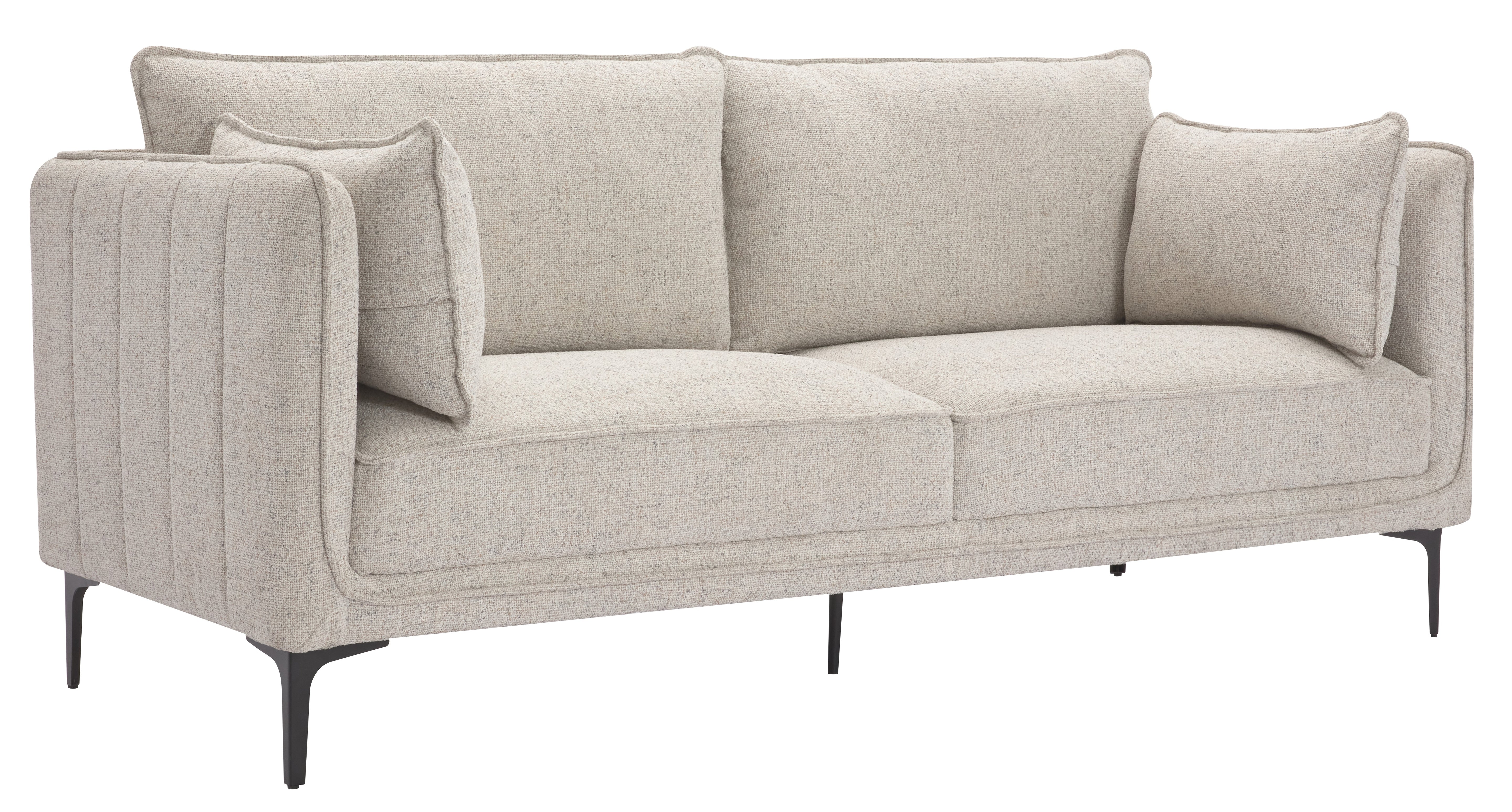NUUK – 3-osobowa sofa z metalu i szarej tkaniny