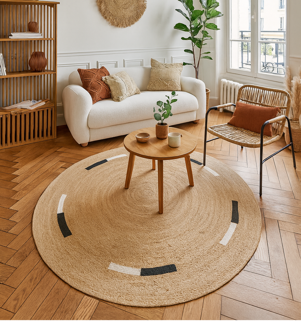 OLAV – Okrągły dywanik z naturalnej juty, brązowy, 180 x 180 cm