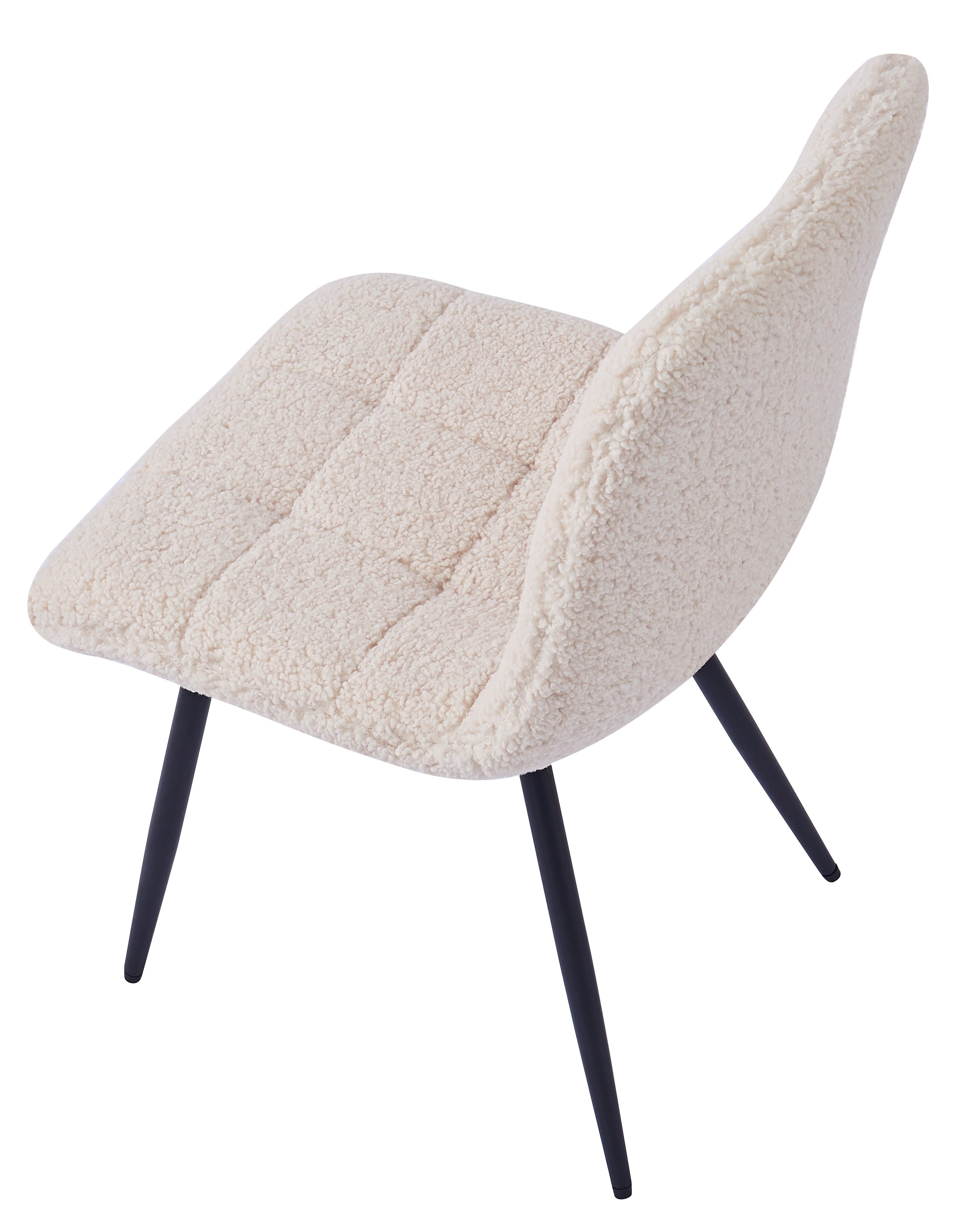 BJORN - Lot de 2 chaises en métal et bouclettes blanc