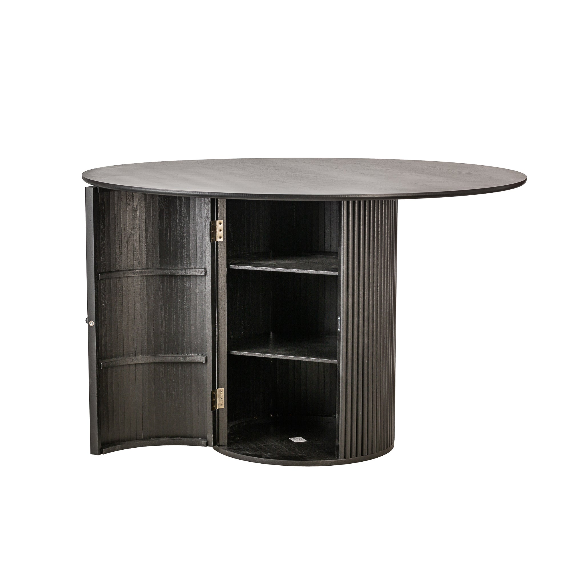 HAVANA – Okrągły stół do jadalni dla 6 osób, wykonany z litego drewna sosnowego w kolorze czarnymØ 120 cm