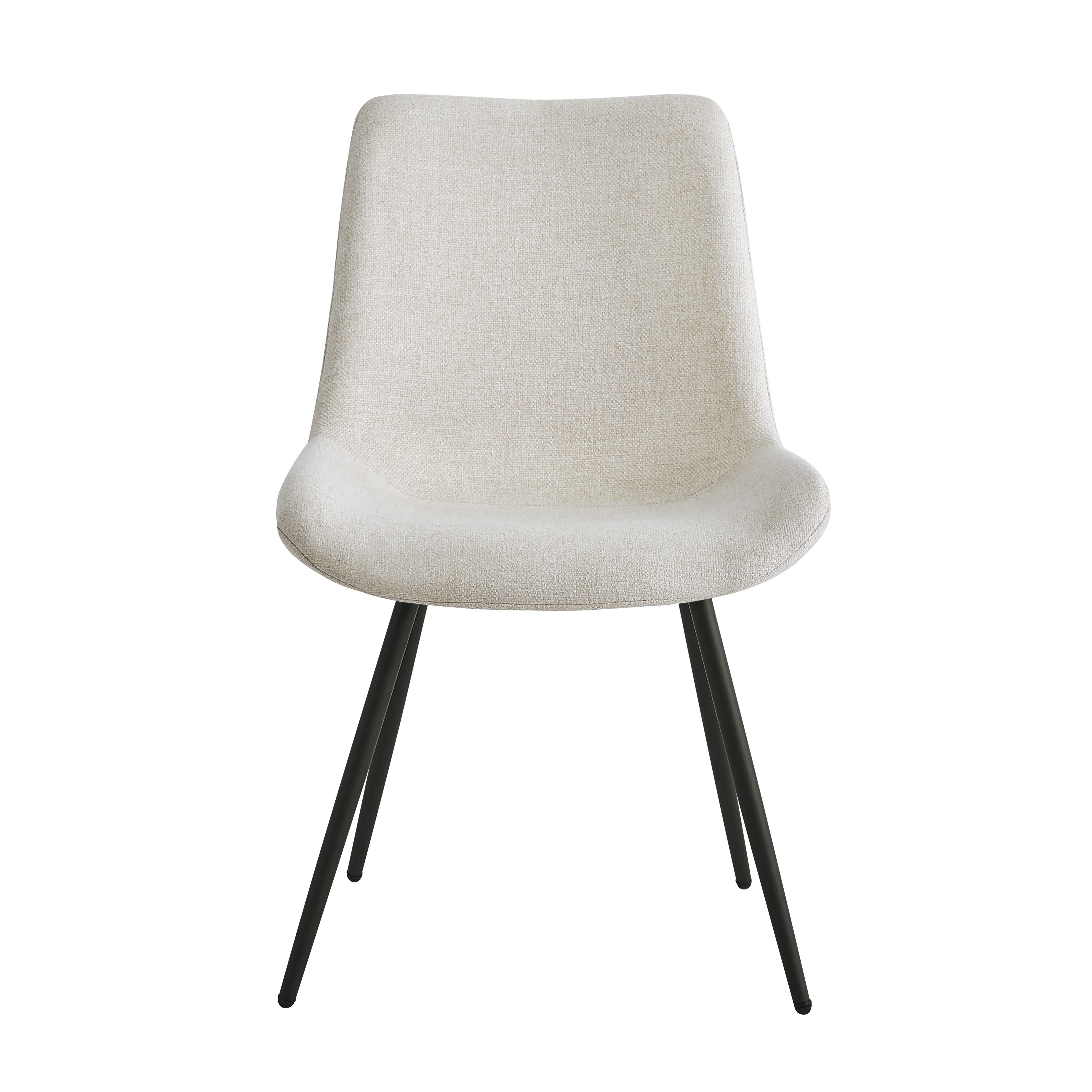 Zestaw 2 krzeseł z metalu i beżowej tkaniny