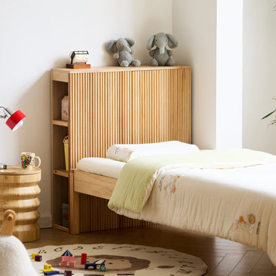 ESLOV - Testiera da letto da 90 cm in legno con contenitori integrati