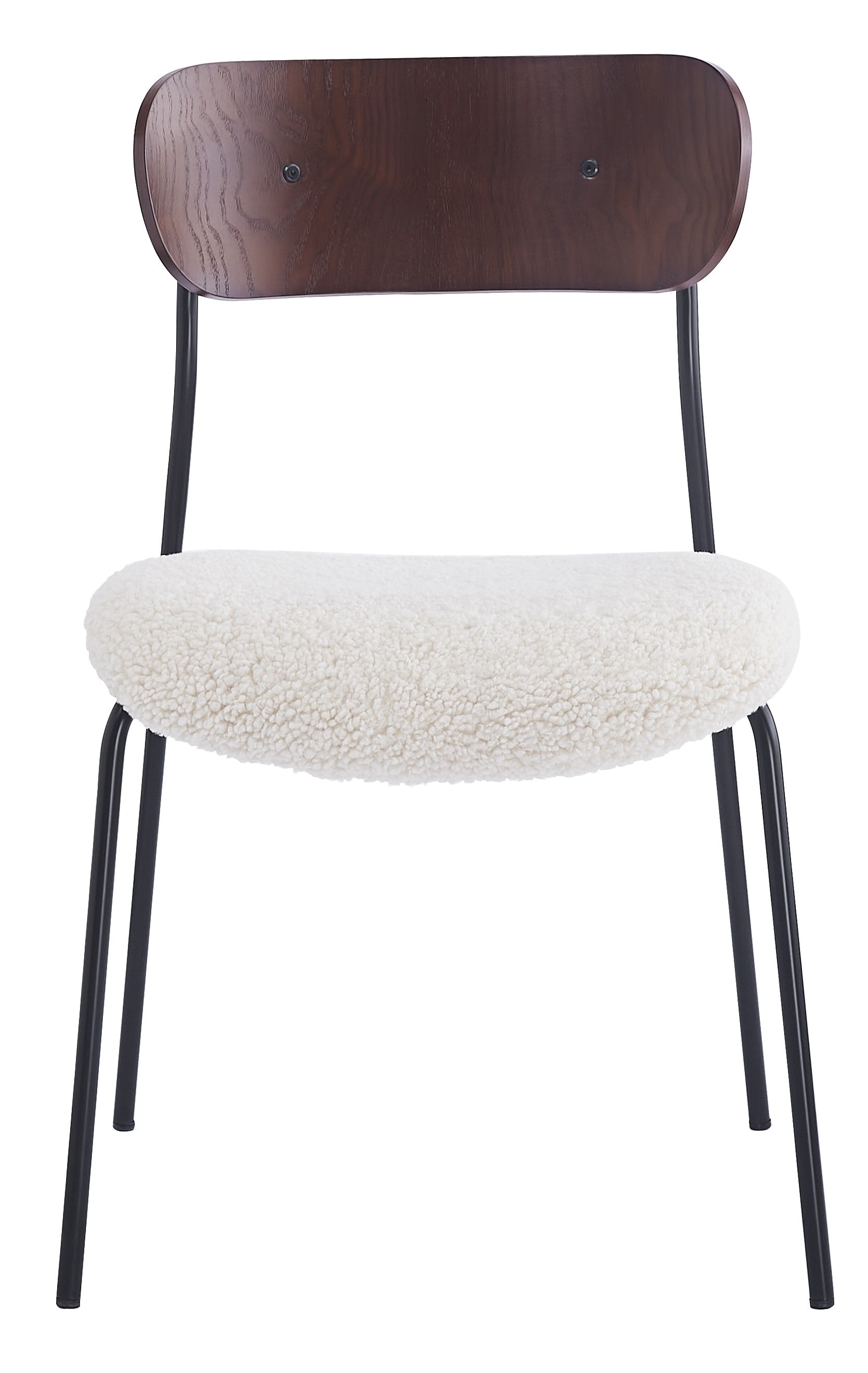 Esszimmerstühle (2er Set) aus Metall und Bouclé Weiß