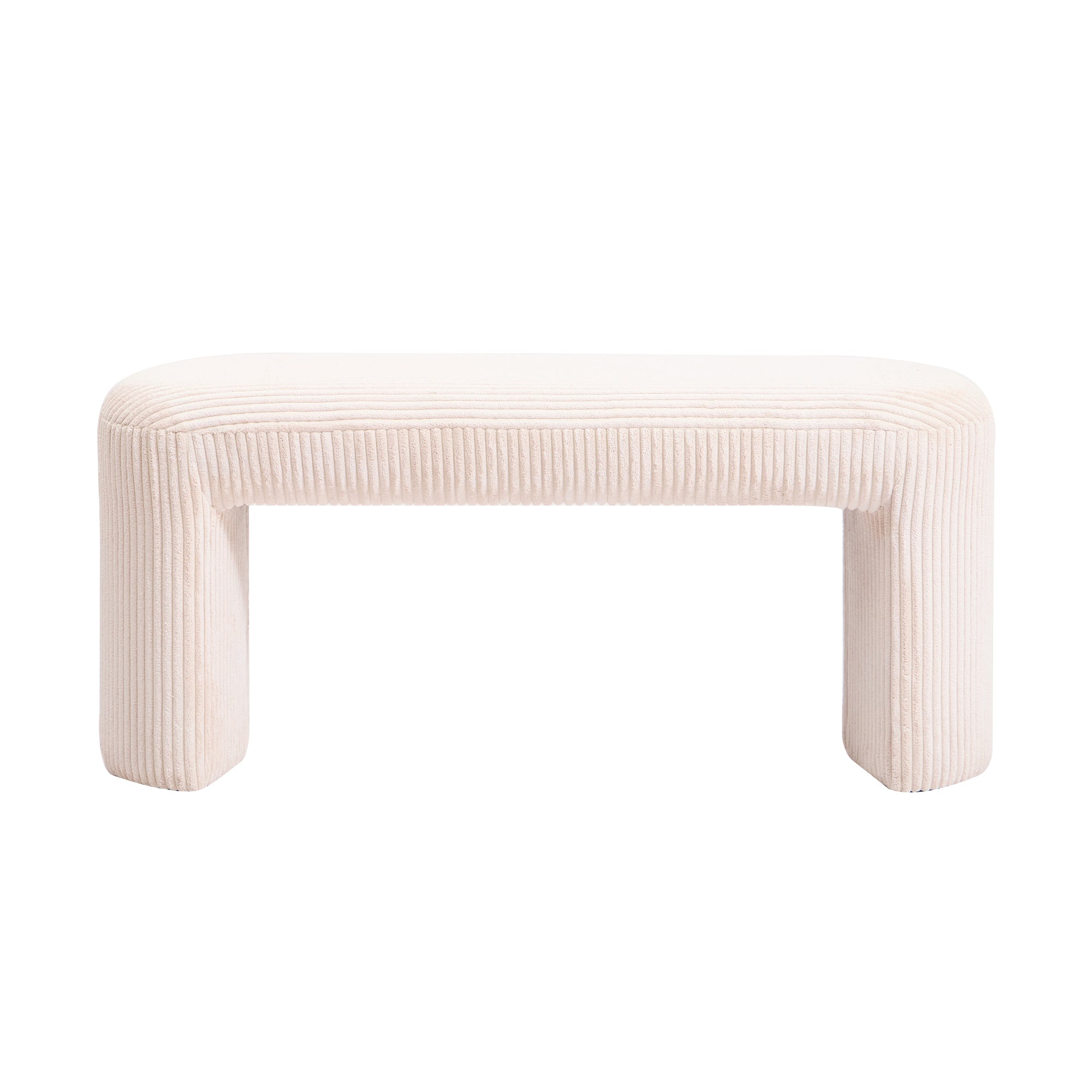 RIGA – Ławka w stylu skandynawskim z beżowego sztruksu