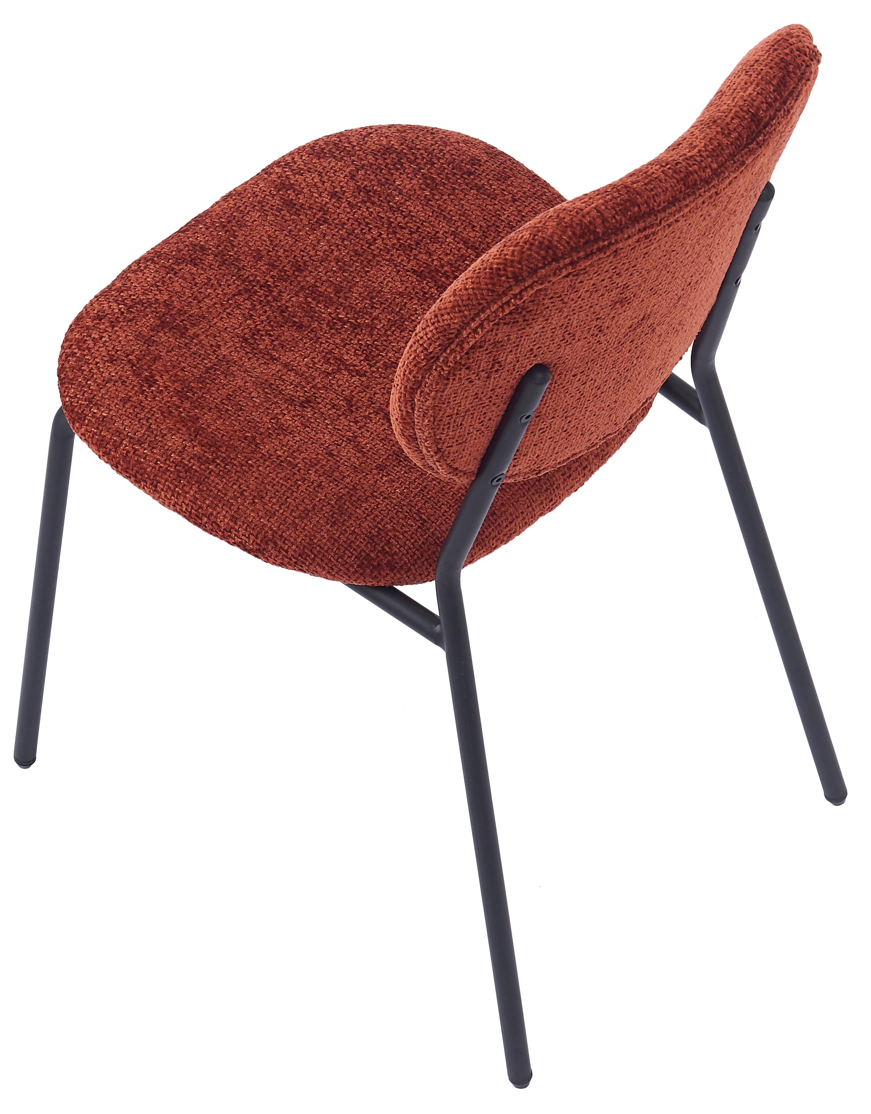 SUZUKA – Zestaw 2 skandynawskich krzeseł z metalu i tkaniny w kolorze terakoty