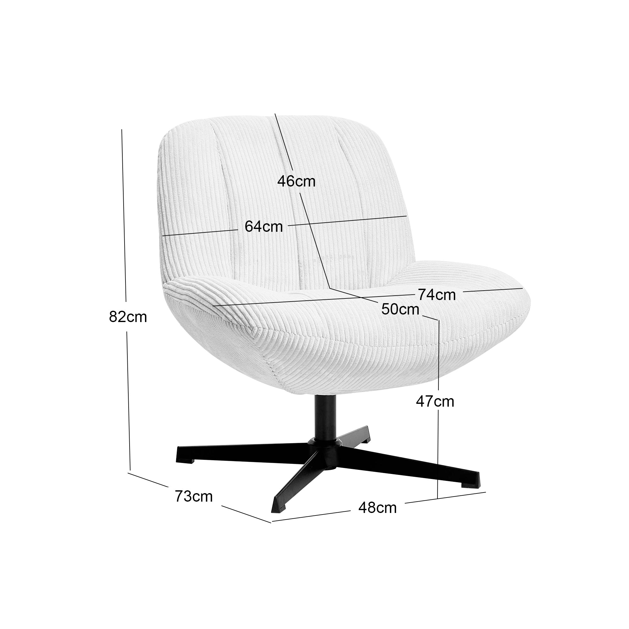 NAMSOS – Obrotowy fotel z tkaniny w kolorze terakoty