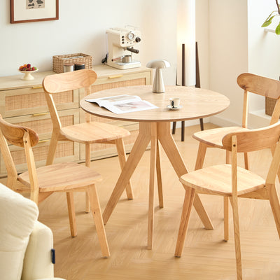 SEVILLE - Mesa de comedor redonda en madera de pino