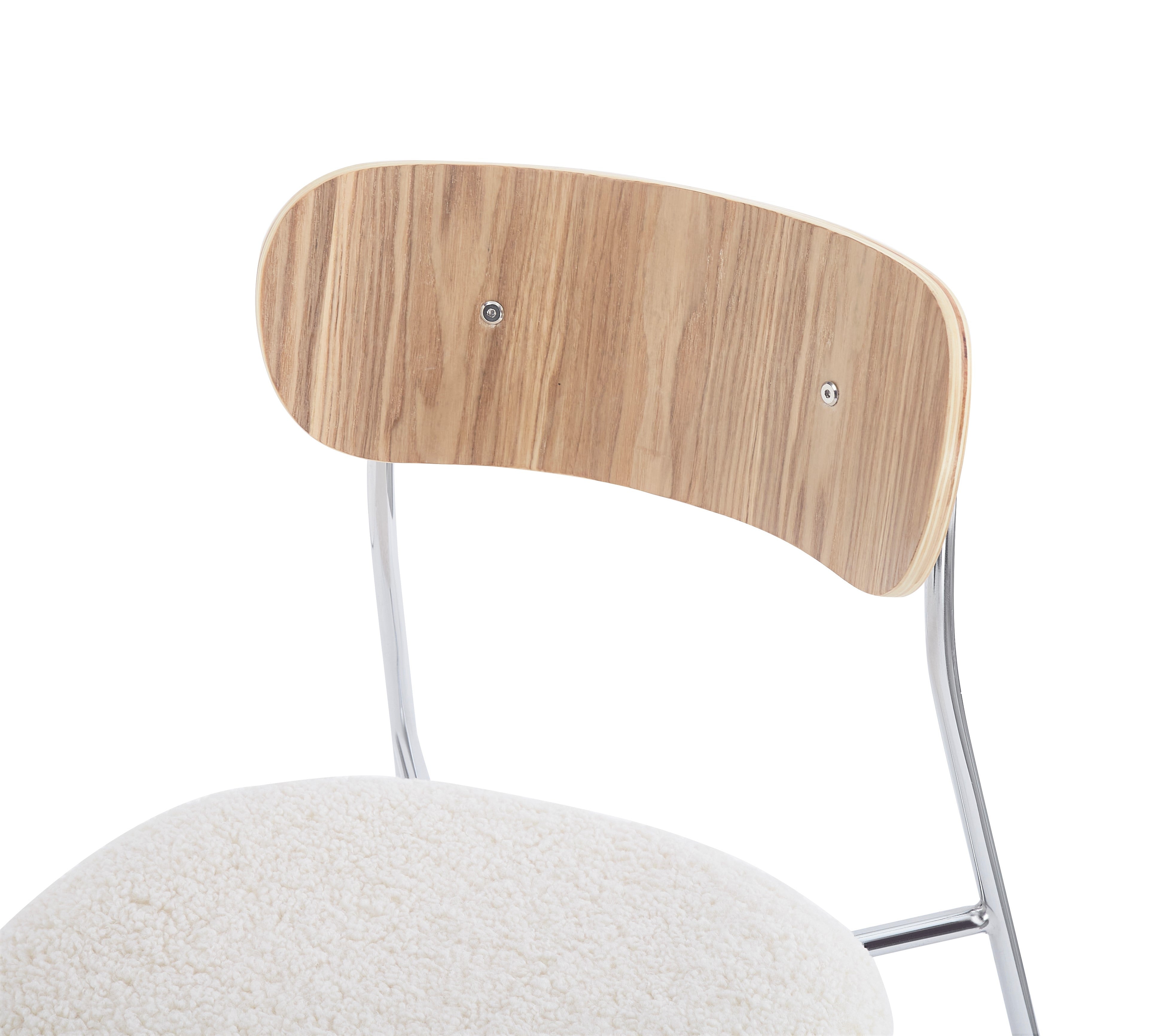 Zestaw 2 przemysłowych krzeseł z metalu i białych pętelek