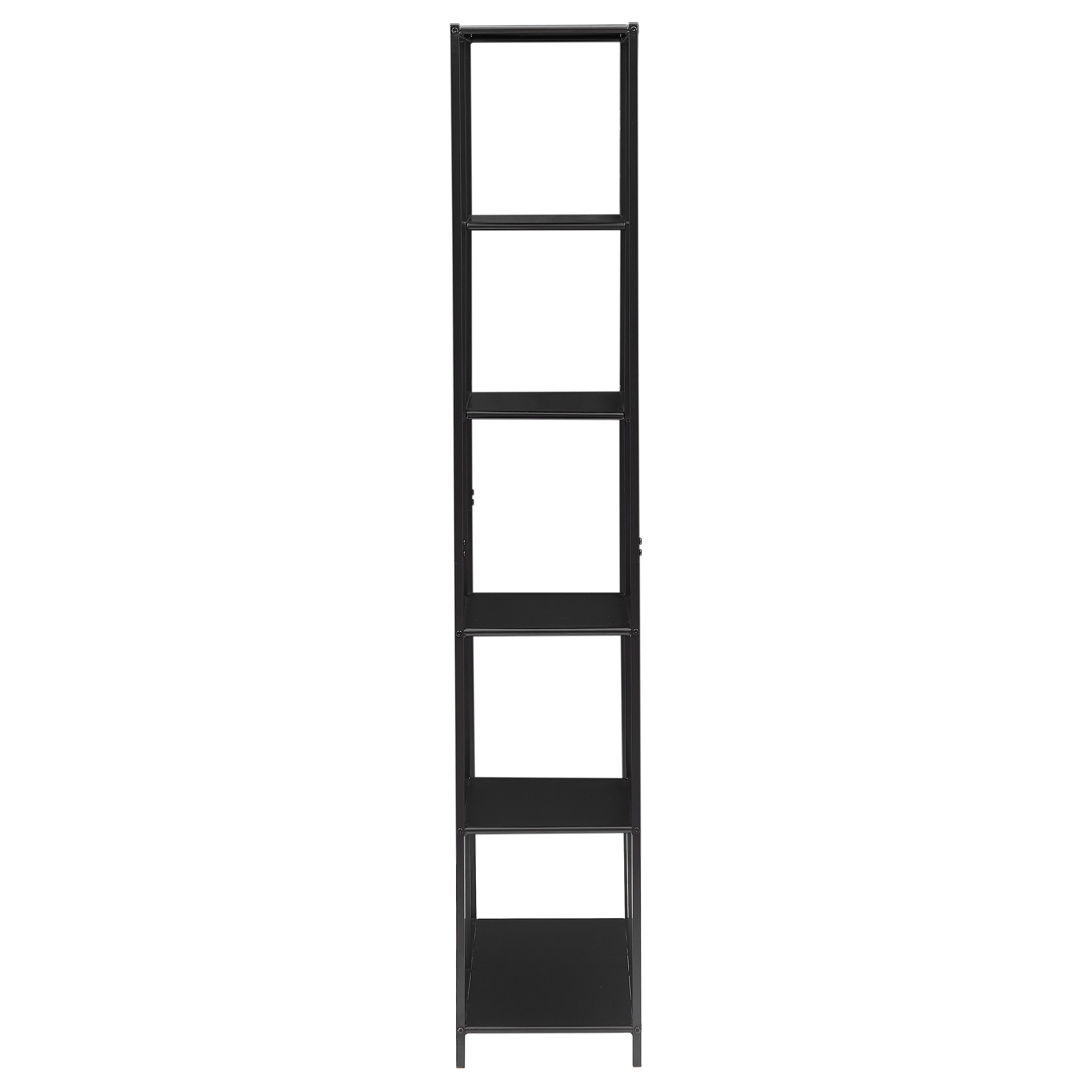 KNUT – 5-poziomowa półka biblioteczna w stylu industrialnym, wykonana z czarnego metalu