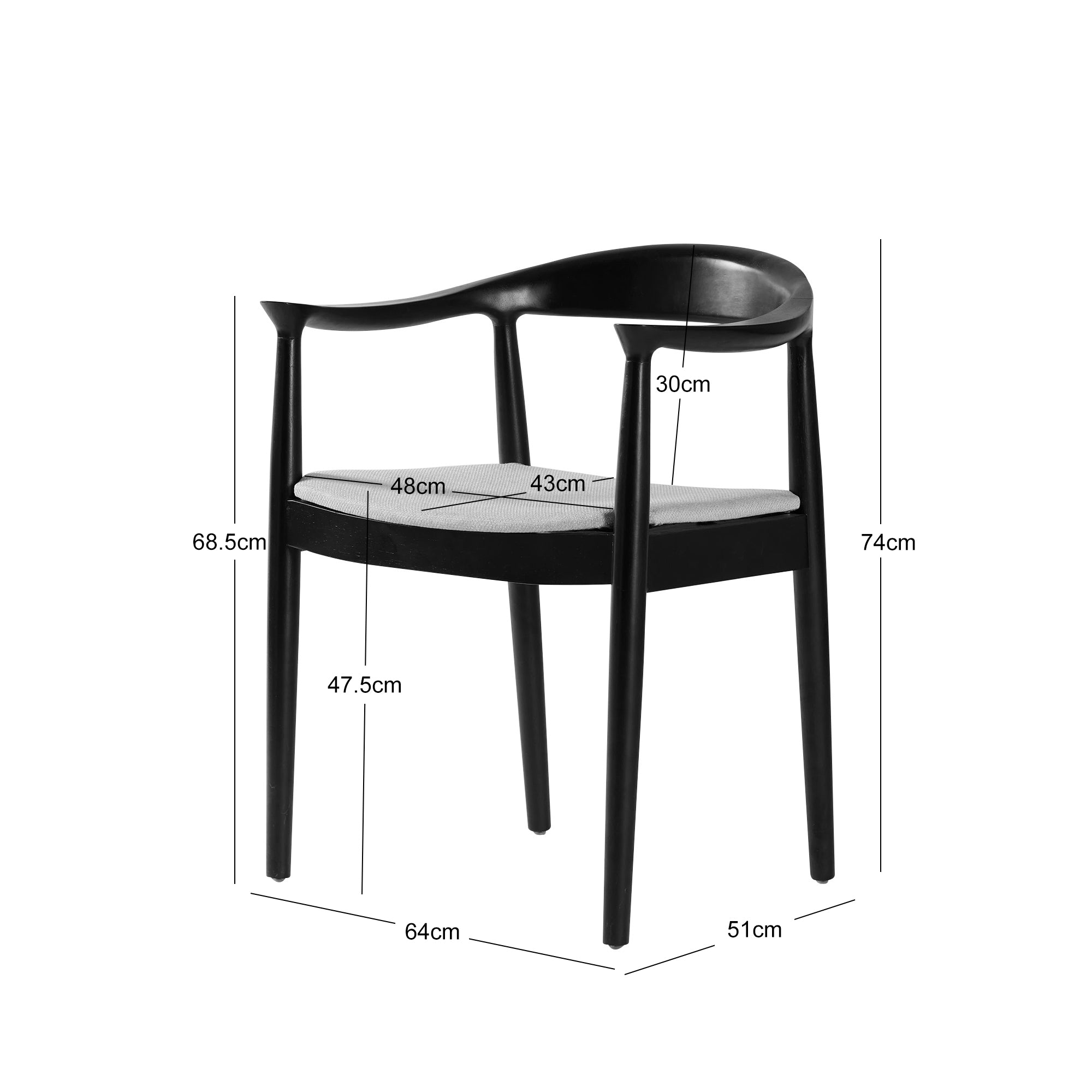 SALTA – Zestaw 2 krzeseł do jadalni z ciemnego drewna i liny