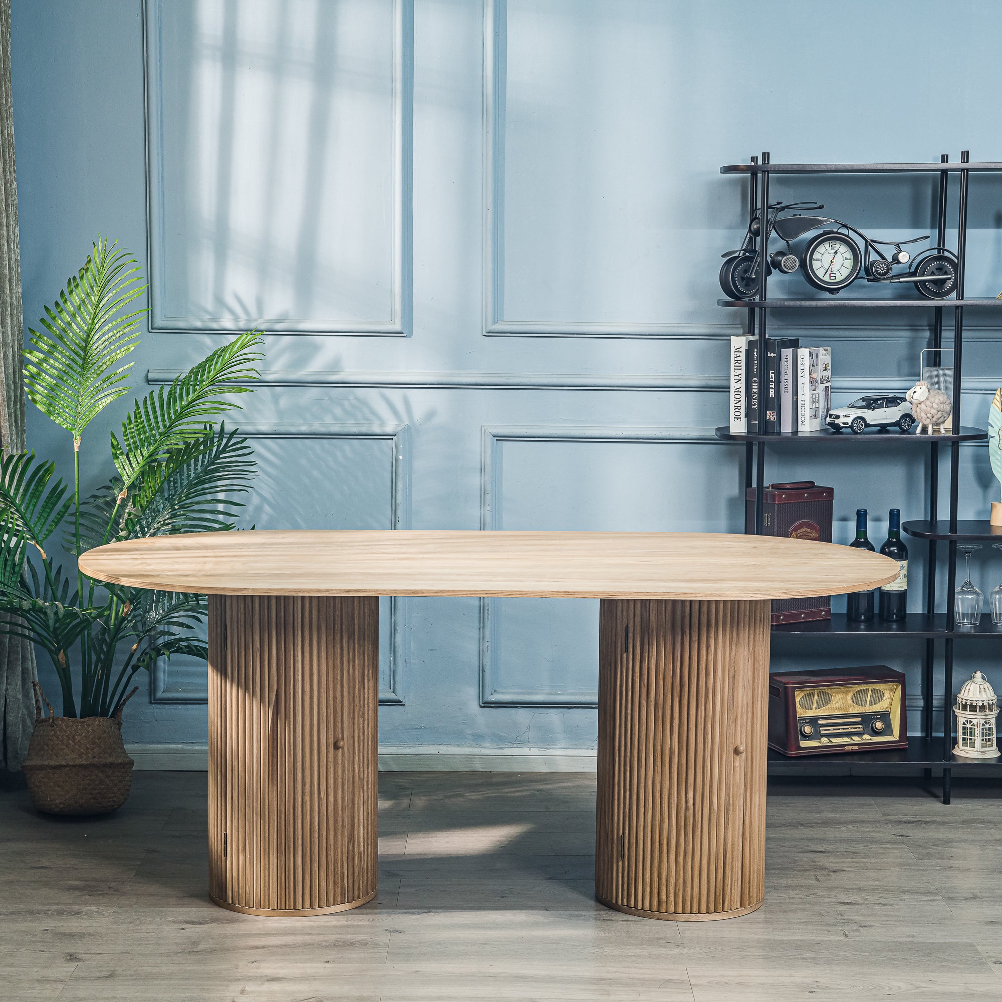 PIREUS – Owalny stół do jadalni dla 6 osób z litego drewna sosnowego D120