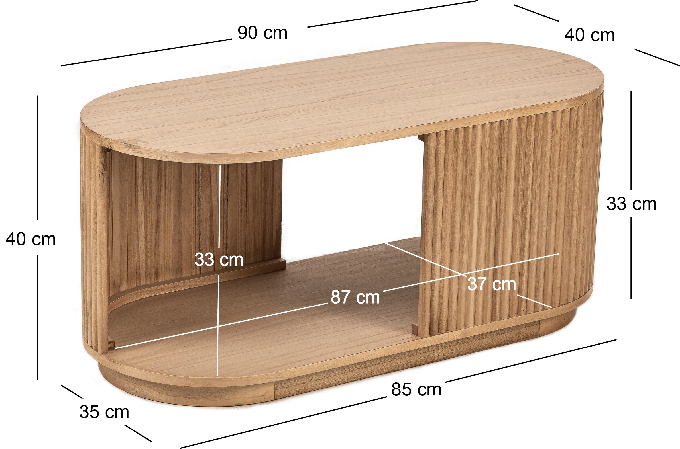 VIKNA – stolik kawowy z litego drewna jesionowego