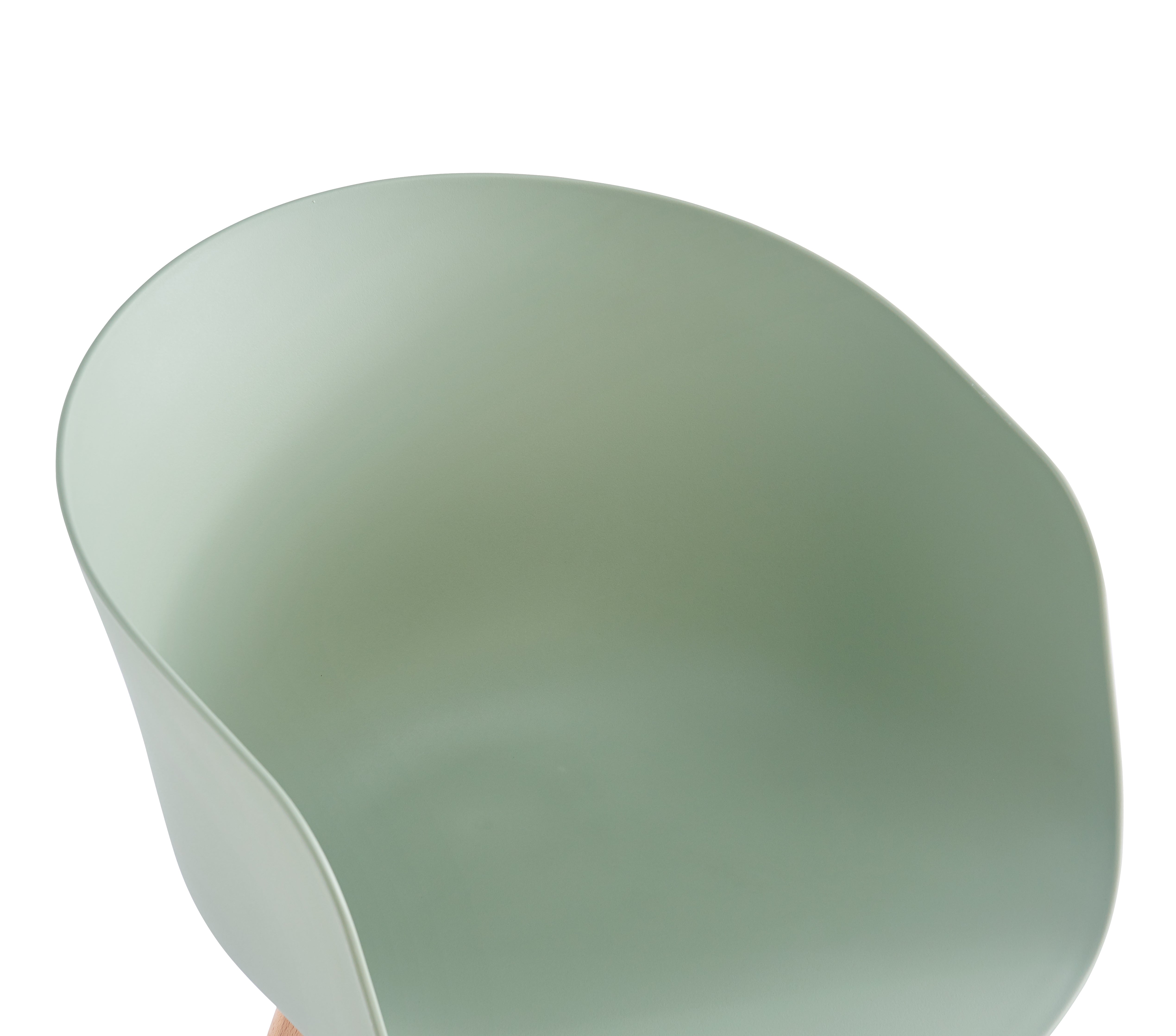 Zestaw 4 krzeseł skandynawskich z drewna i polipropylenu w kolorze miętowej zieleni