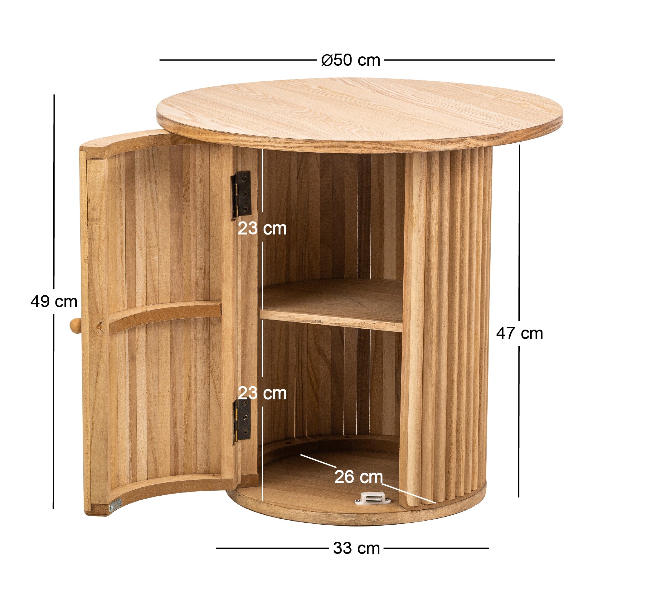 TRINIDAD – stolik pomocniczy z litego drewna w kolorze czarnym