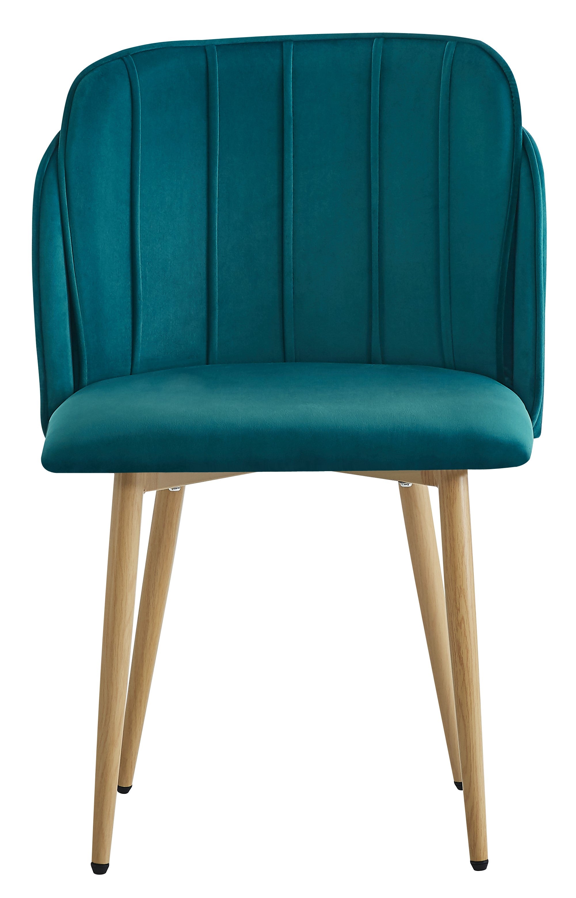 Zestaw 2 krzeseł z metalu imitującego drewno i tkaniny w kolorze niebieskim