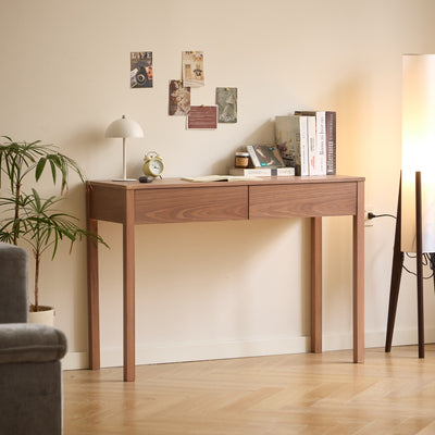 VASTERAS - Bureau 2 tiroirs en bois de noyer