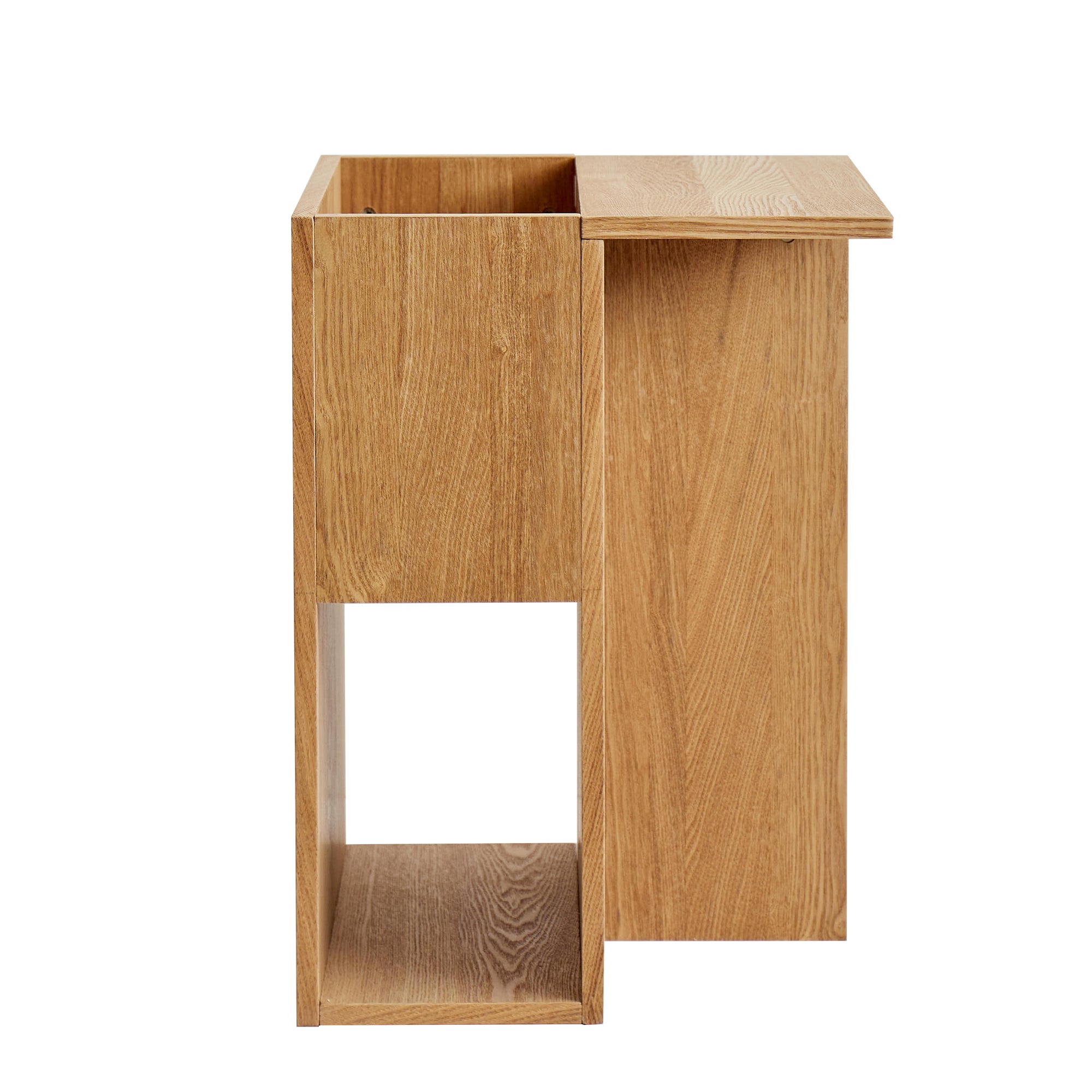 KARLSTAD – stolik pomocniczy do kanapy z drewnianym schowkiem